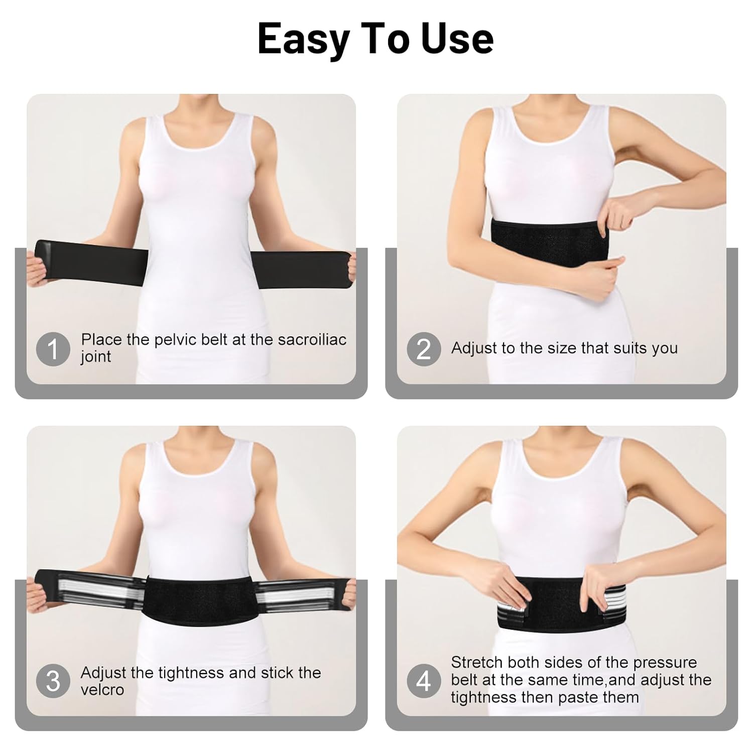Orthopädischer Gürtel für orthopädischen Ischiasgürtel, 140 cm, orthopädischer Gürtel, Beckengürtel für Männer und Frauen, Iliosakralgelenk-Lendenwirbelstützgürtel, zur natürlichen Linderung gegen Ischias und Hüfte, Rückenschmerzen – Bild 6