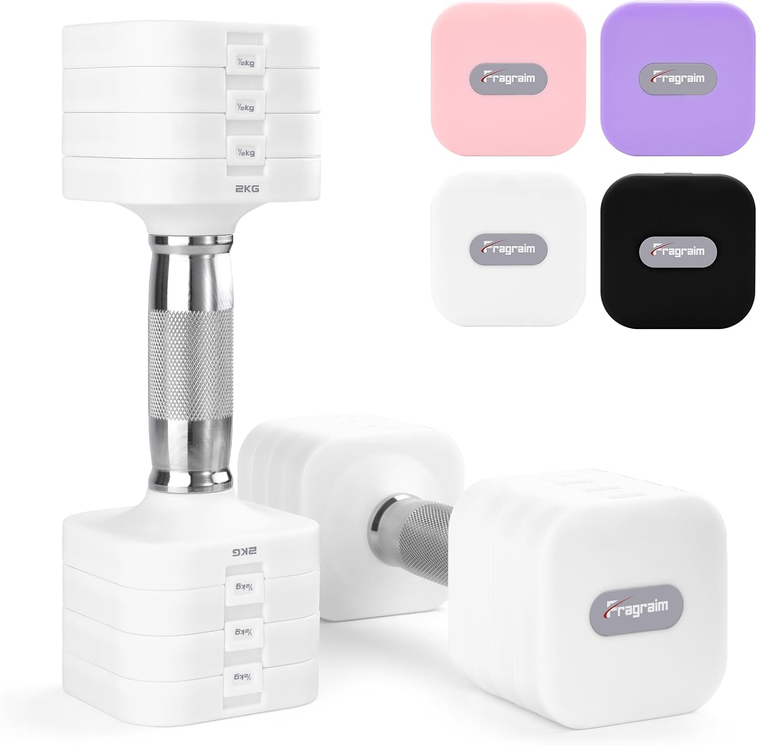 Fragraim 5 kg x 2 verstellbare Hanteln Set für Damen Herren Handgewichte Sets Hanteln verstellbar für Heim-Fitness-Training, Krafttrainingsgeräte – Bild 2