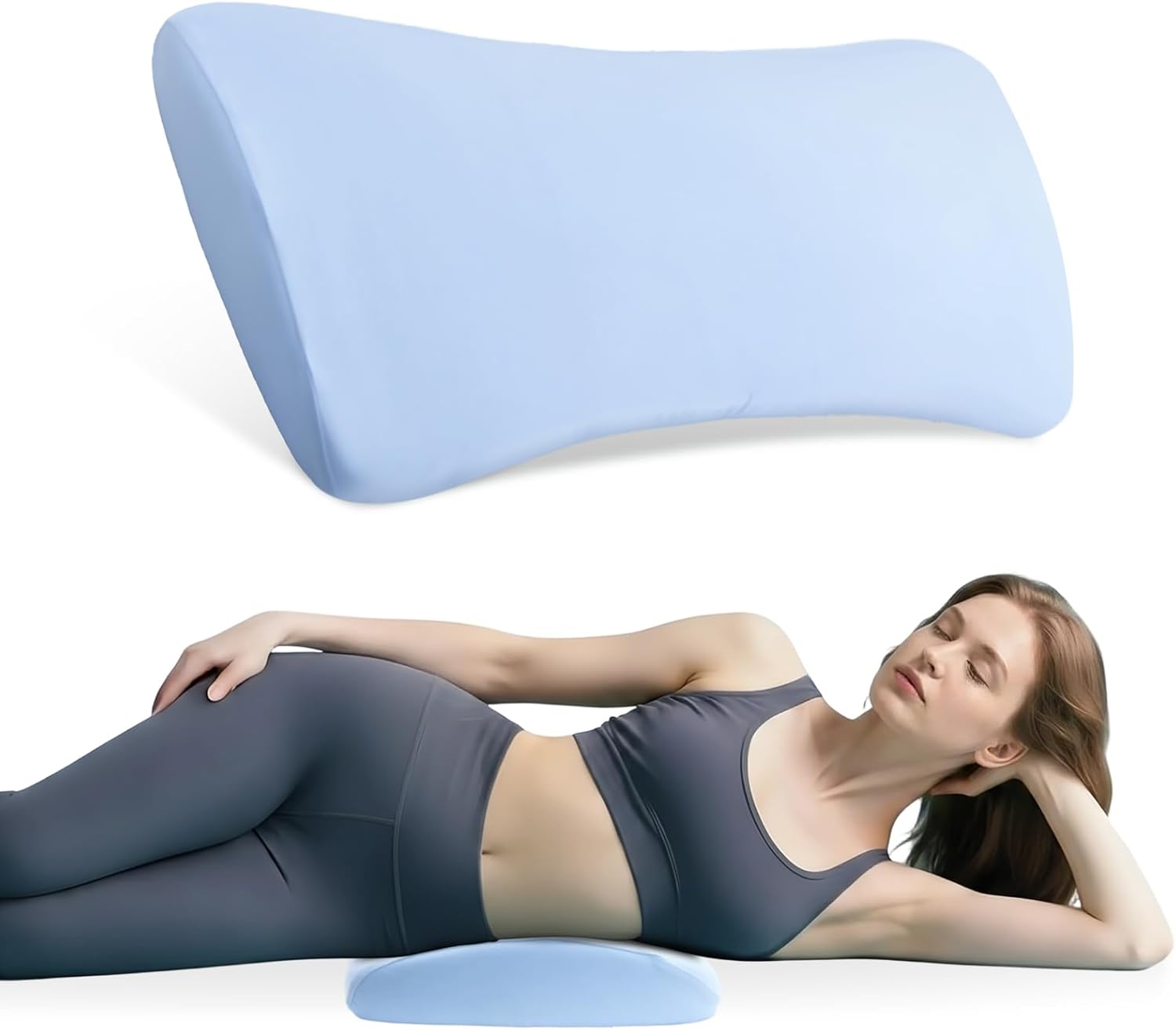 Orthopädisches Lendenkissen aus Memory-Schaum, ergonomische Rücken- und Lendenwirbelstütze, Rückenstützkissen für Bett und Sofa, Rückenkissen zum Schlafen, abnehmbarer, waschbarer Bezug
