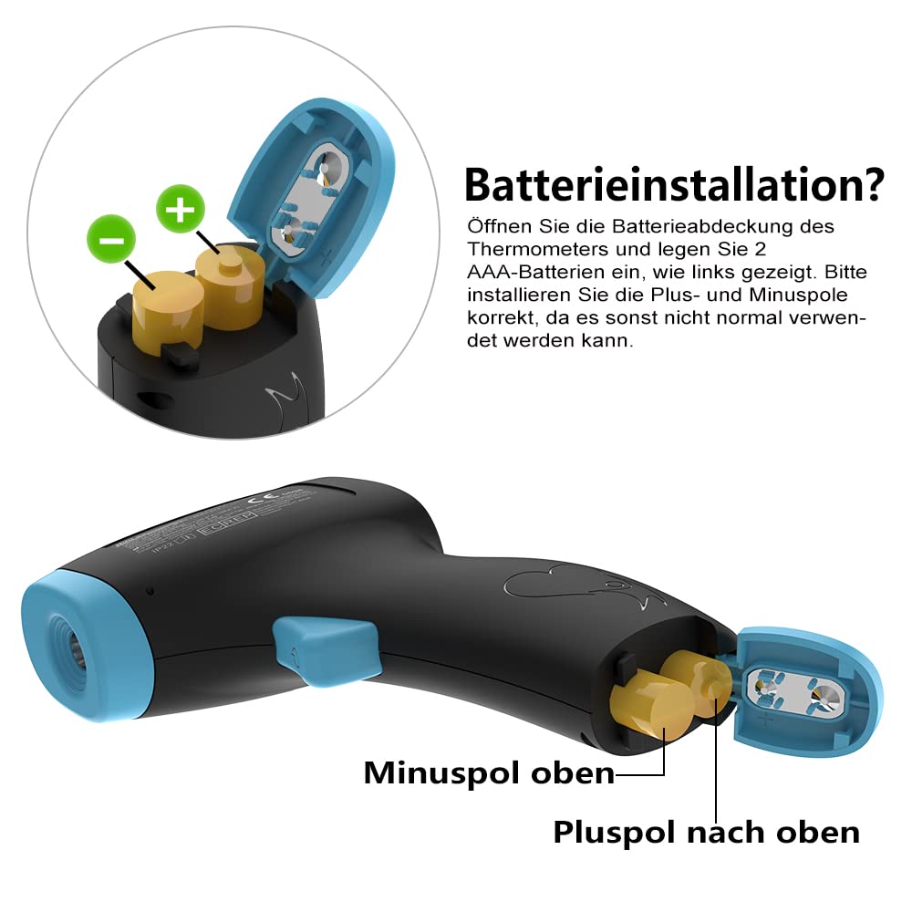 Fieberthermometer, kontaktloses Infrarot-Stirnthermometer für Babys und Erwachsene, digitales Fieberthermometer mit sofortigen und genauen Messwerten, Fieberalarm, 50-Speicherfunktion – Bild 6