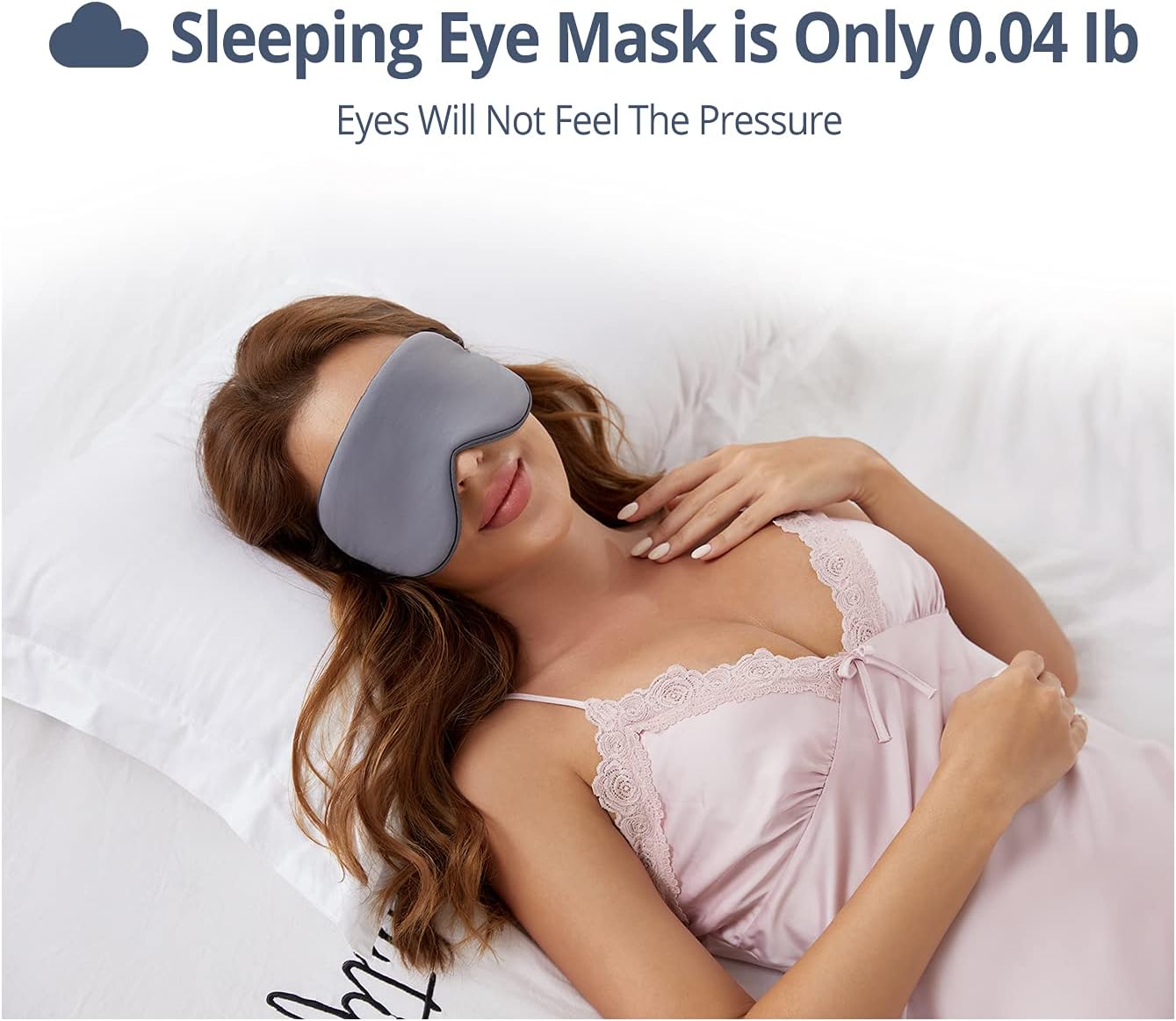 Schlafmaske für Männer und Frauen, wendbare Schlafmaske, Seide, Schlafmaske, bequemer Schlaf für Zuhause und Reisen, Grau, Lila – Bild 5