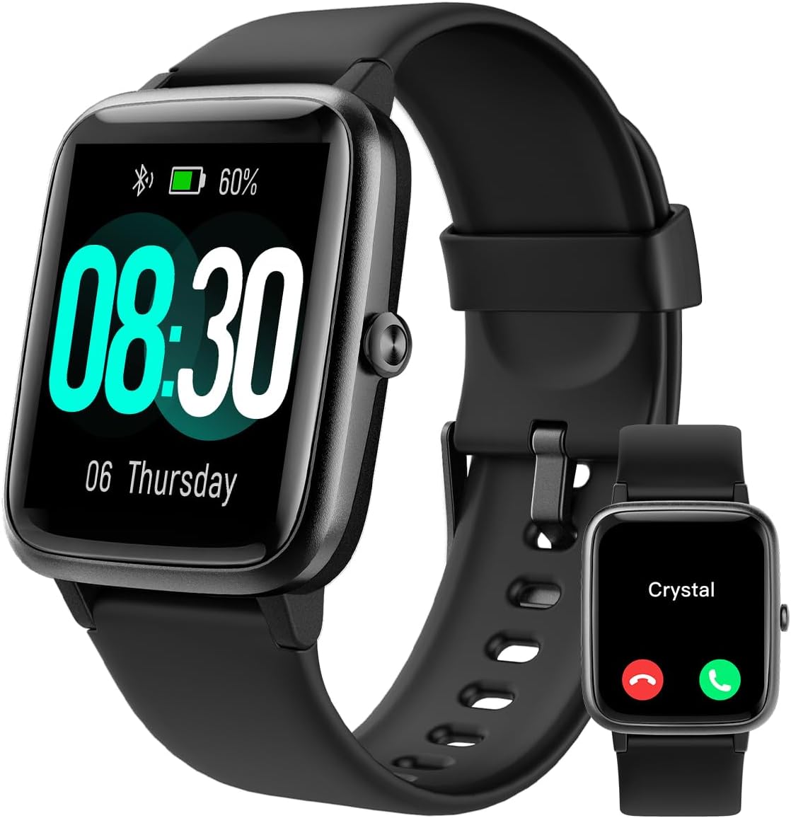 GRV Smartwatch, Unisex-Fitnessuhr mit Herzfrequenzmesser, Schrittzähler, Schlafmonitor, 9 Trainingsmodi