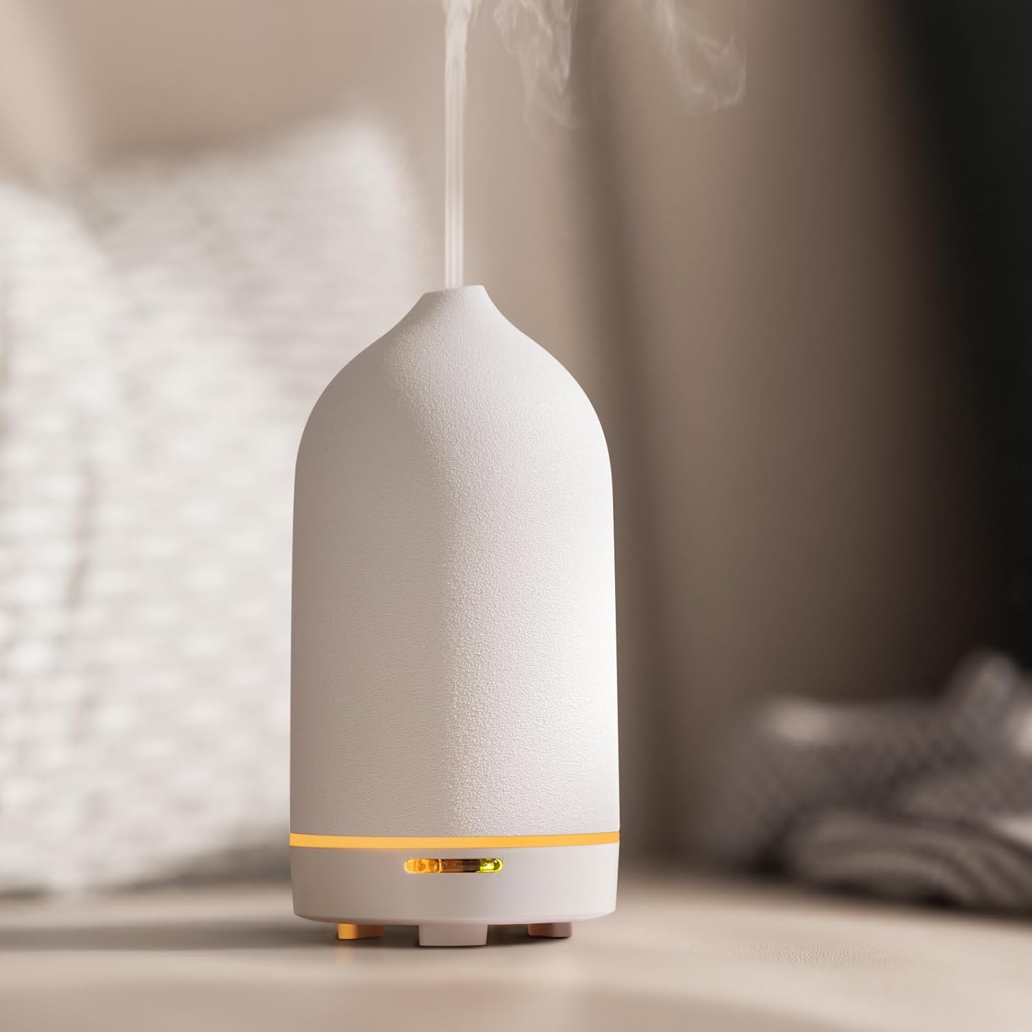 JESMAY Aromadiffusor für ätherische Öle, 120 ml Premium Luftbefeuchter, Duftöldiffusor, Raumduftdiffusor aus Keramik, BPA-freier Diffusor für ätherische Öle für Schlafzimmer, Büro, Spa (Weiß) – Bild 4