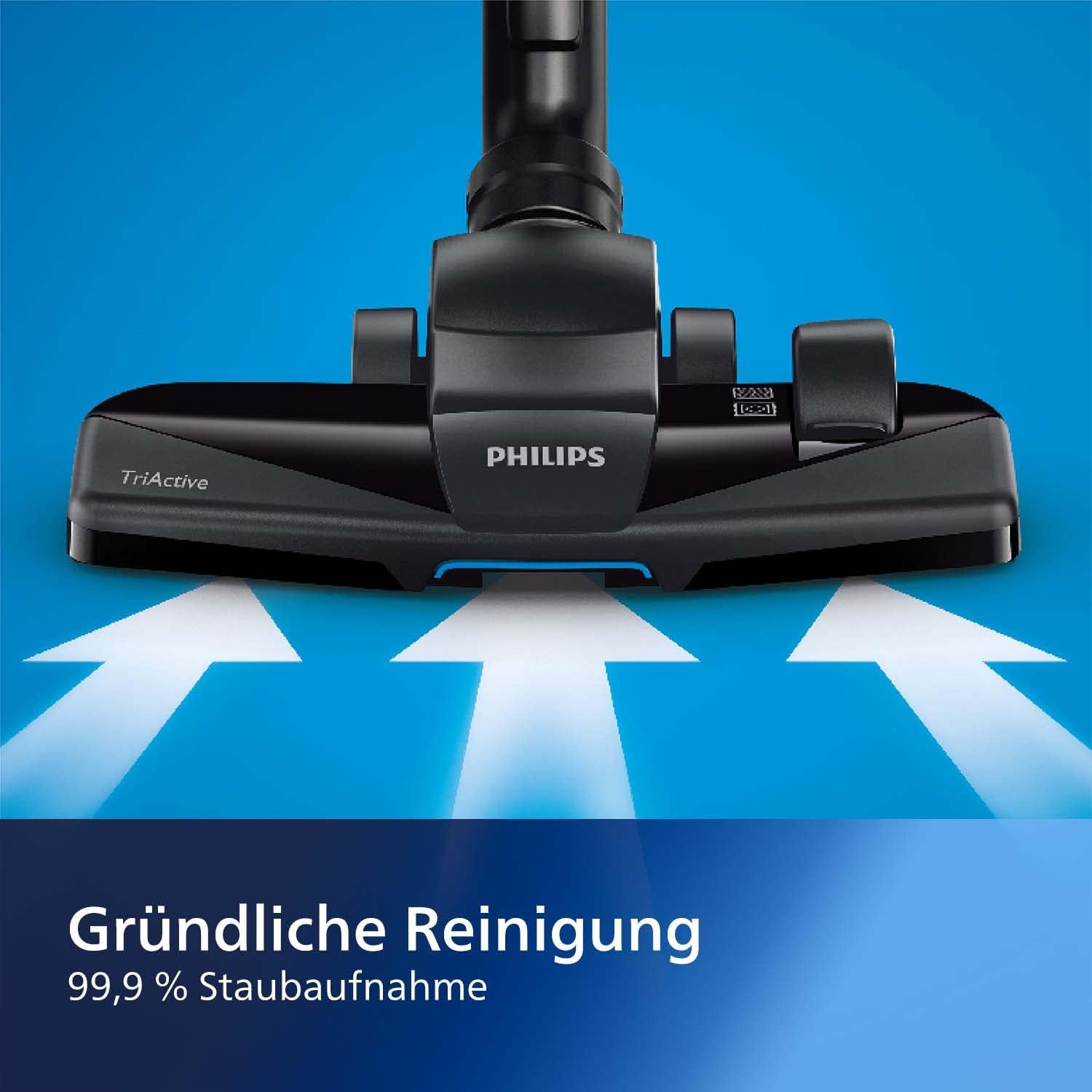 Philips Performer XD3110/09 Kompaktstaubsauger mit Beutel Serie 3000, 99,9 % Staubaufnahme, 900 W, Allergiefilter, Blau – Bild 4