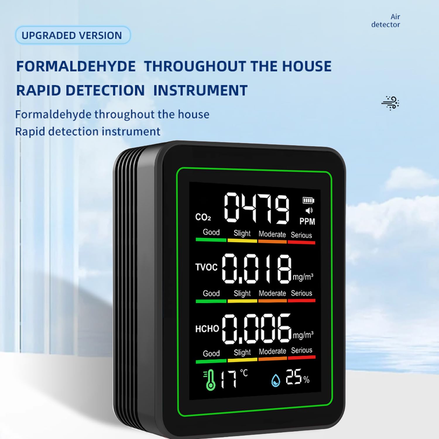 WiFi-Luftqualitätsmonitor: Intelligentes Luftqualitätsmessgerät erkennt CO2, TVOC, HCHO, Temperatur, Luftfeuchtigkeit, CO2-Detektor für Zuhause, App-Fernbedienung, Thermometer kompatibel mit Alexa – Bild 7
