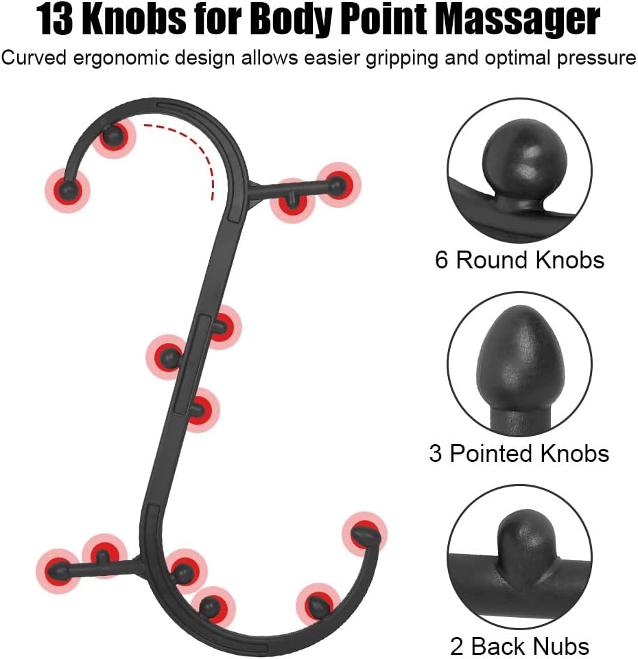 Sokiss Körper-Triggerpunkt-Therapie- und Selbstmassagegerät, S-förmiges Triggerpunkt-Massagegerät lindert Muskelschmerzen, myofasziales Entspannungsgerät für Rücken- und Nackenmuskulatur – Bild 2