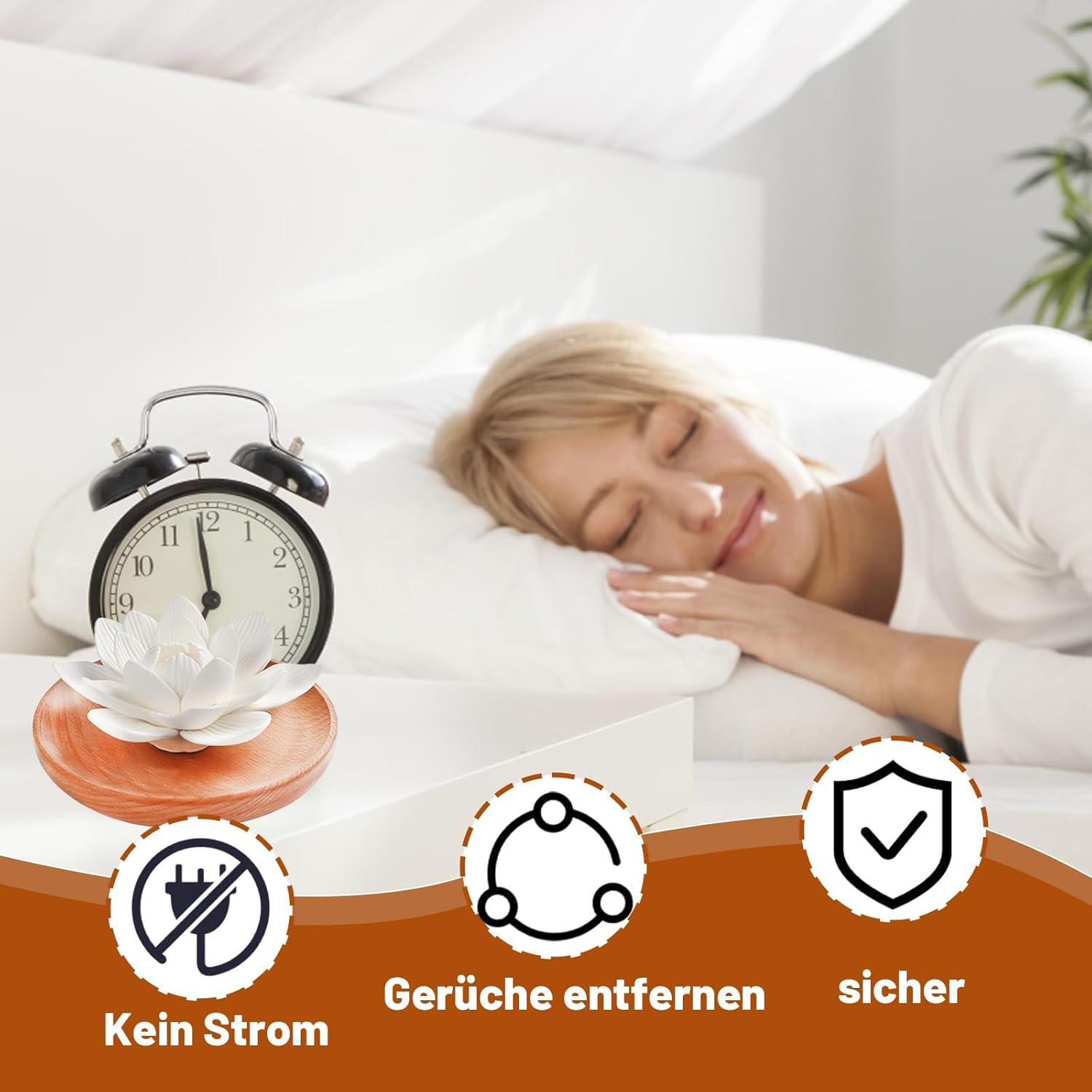 Duftsteine für ätherische Öle, Aromadiffusor mit Lotusblüten-Design, Duftstein für ätherische Öle, inklusive runder Untertasse, geeignet für Wohnzimmer und Reisen – Bild 6