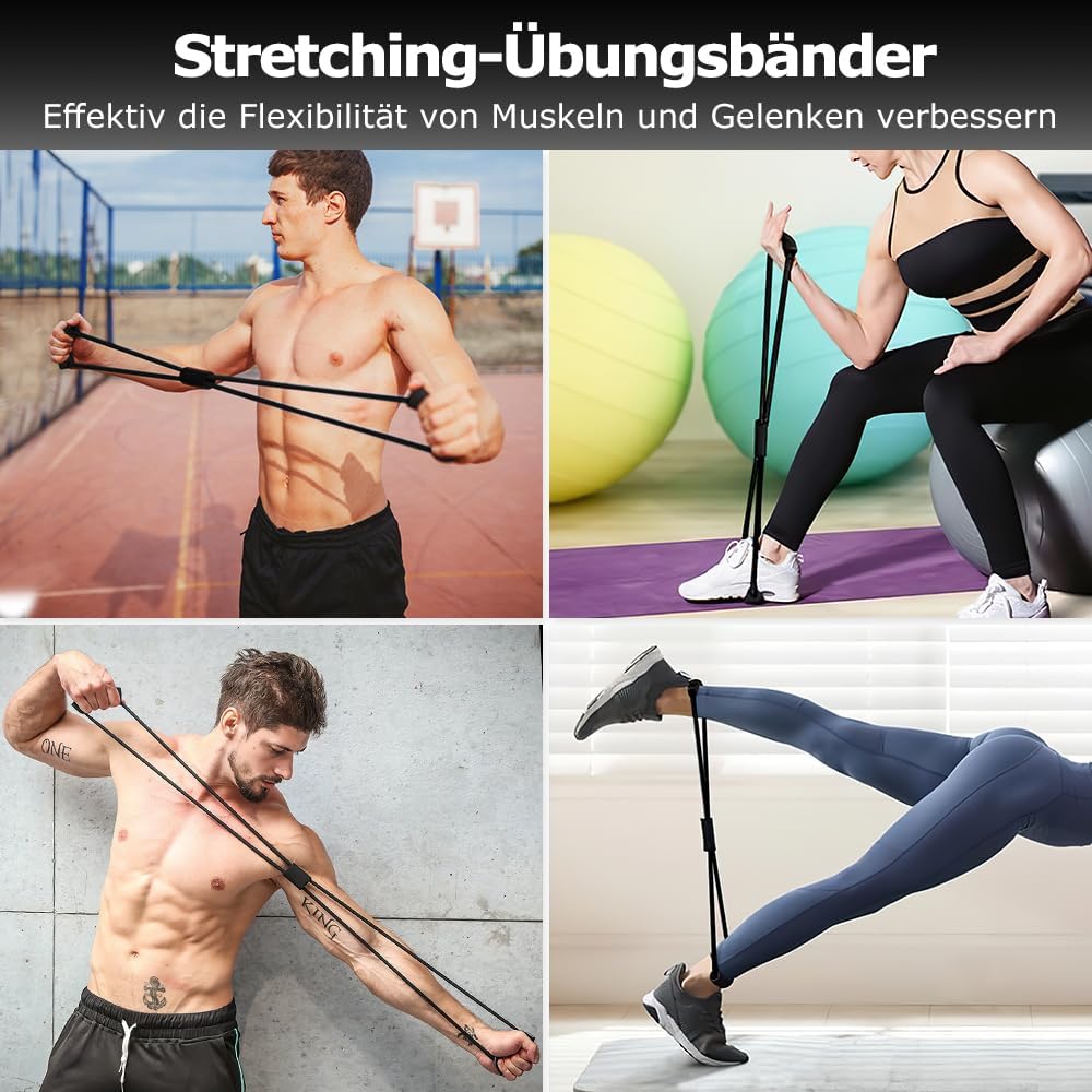 Faszienrolle, Qveetry 6-in-1 Schaumstoffrolle, Faszienrollen-Sets mit Massagerollerstange, Widerstandsbänder, Krafttraining, Massageball, Fitnessbänder, 33 cm Schaumstoffrolle für Yoga, Pilates, Sport – Bild 7