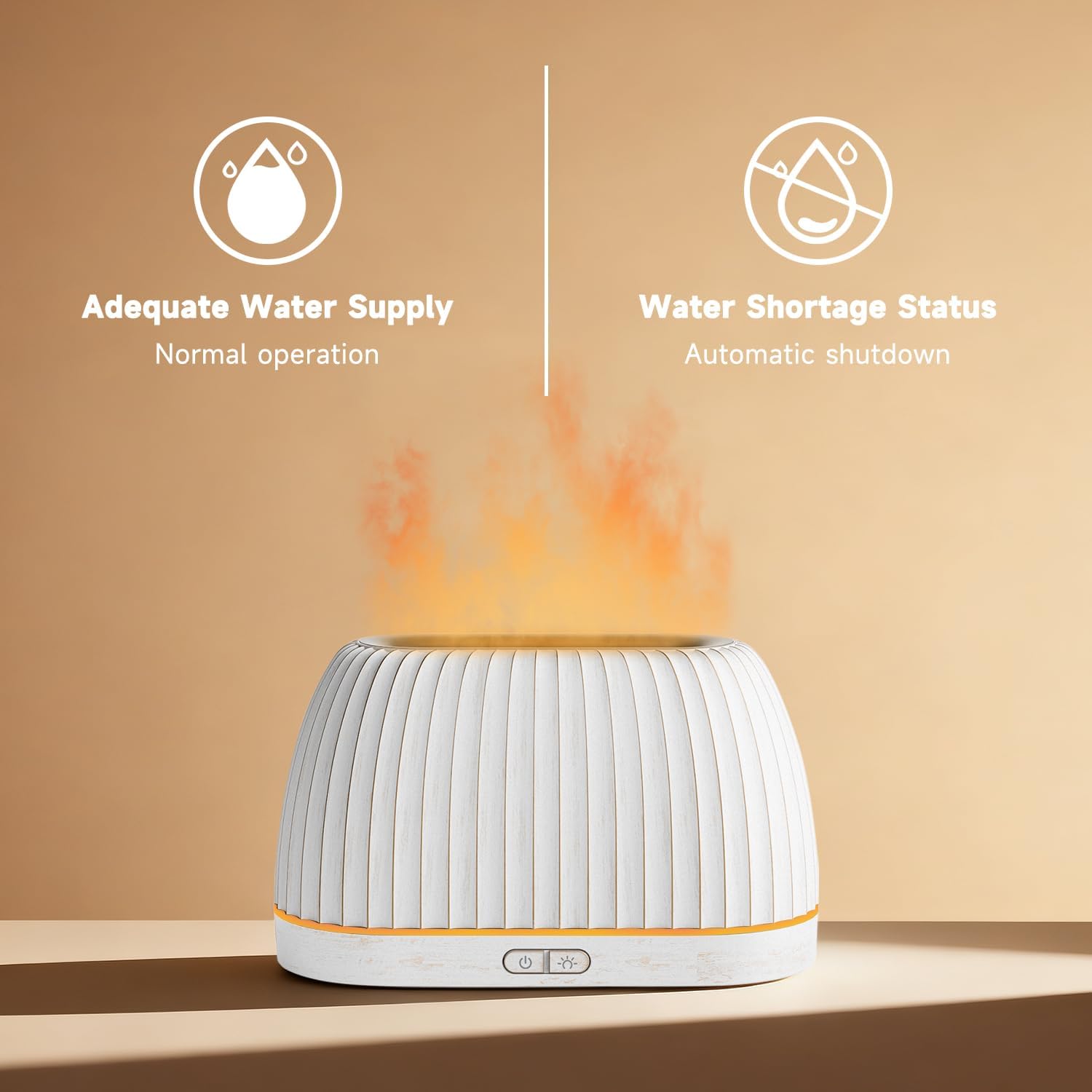 SOULORIGIN Diffusor für ätherische Öle, Flammeneffekt-Aromatherapie mit 7-farbigen LED-Lichtern und automatischer Abschaltung, Ultraschall für zu Hause, 120 ml Samll-Duftdiffusor für ätherische Öle – Weiß – Bild 6
