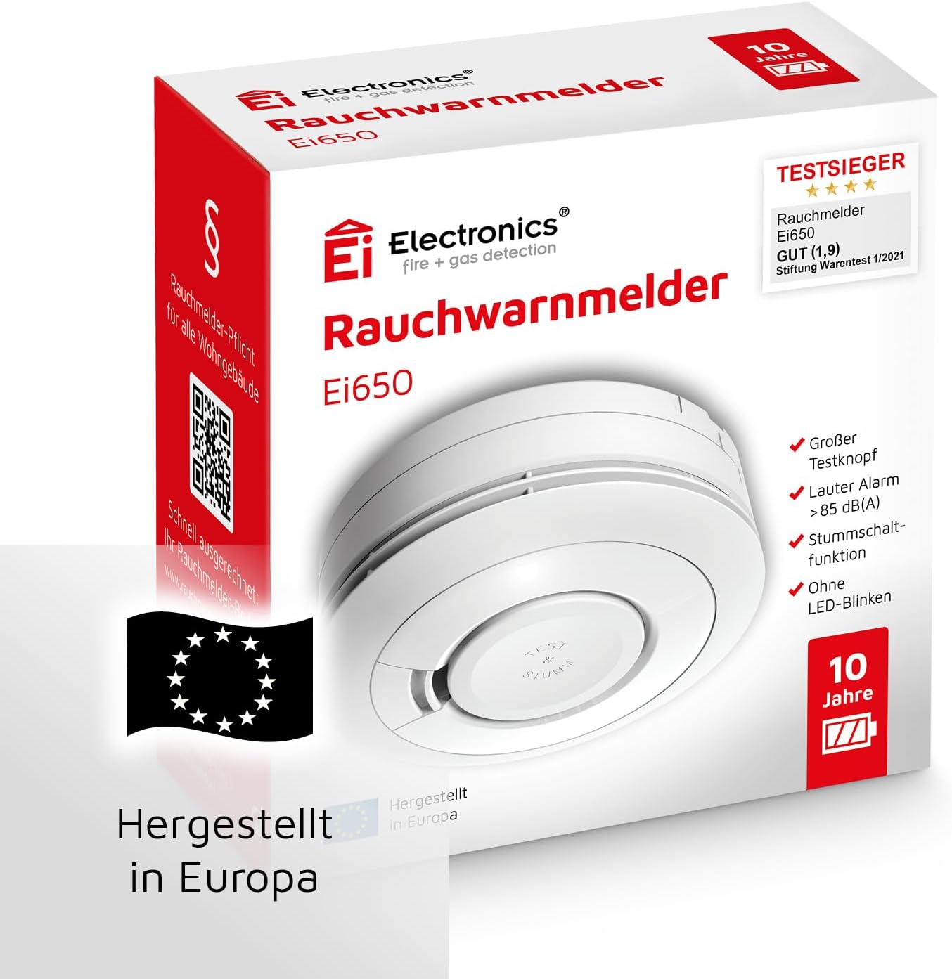 Ei Electronics Ei650 Rauchmelder, Standgerät mit Batterie für 10 Jahre, Testsieger Stiftung Warentest, weiß – Bild 6