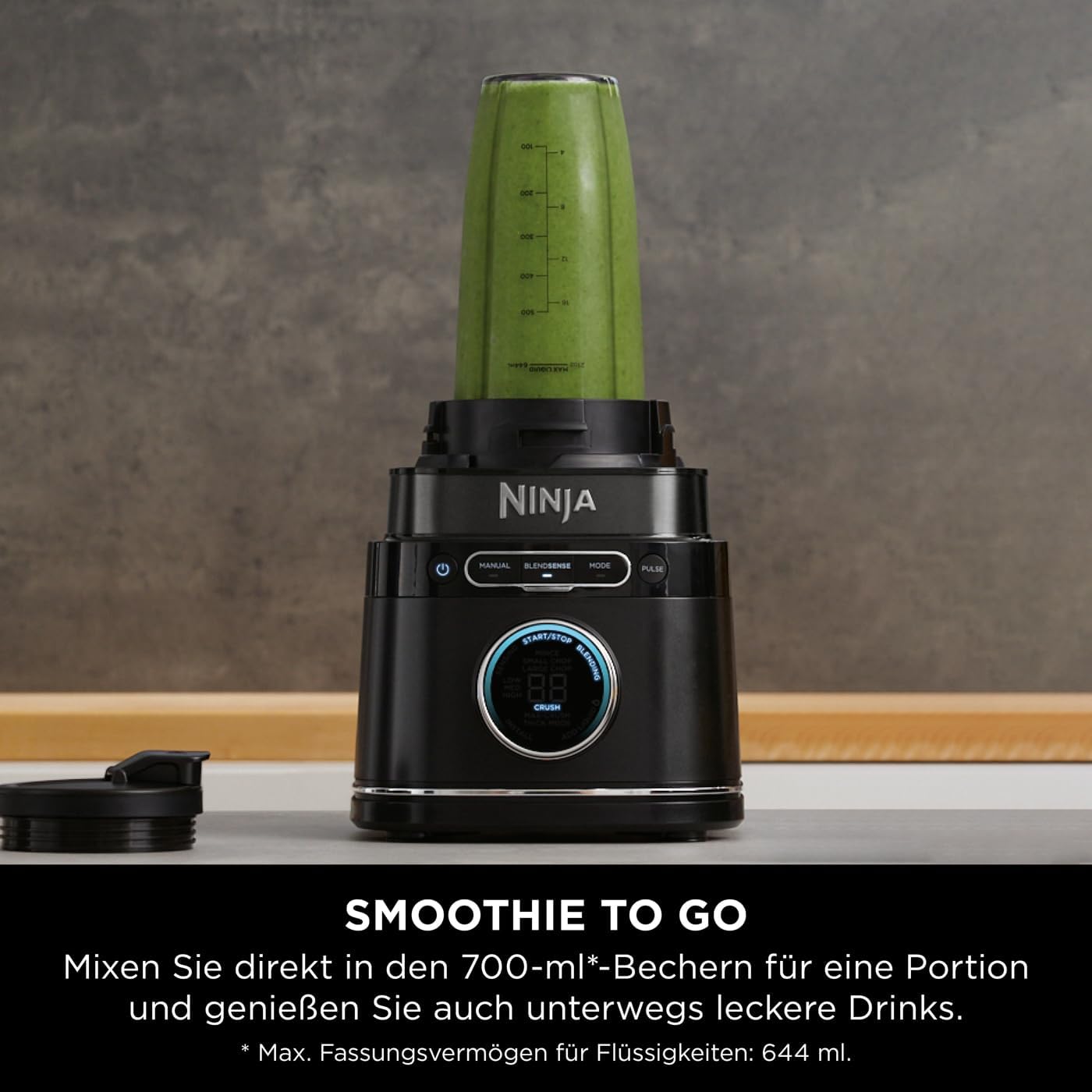 Ninja 2-in-1 Detect Power Mixer Pro, 1200 W mit Krug und Tassen, Smoothies-Mixen, Gemüsehacken und gefrorene Getränke, Schwarz, TB301EU – Bild 6