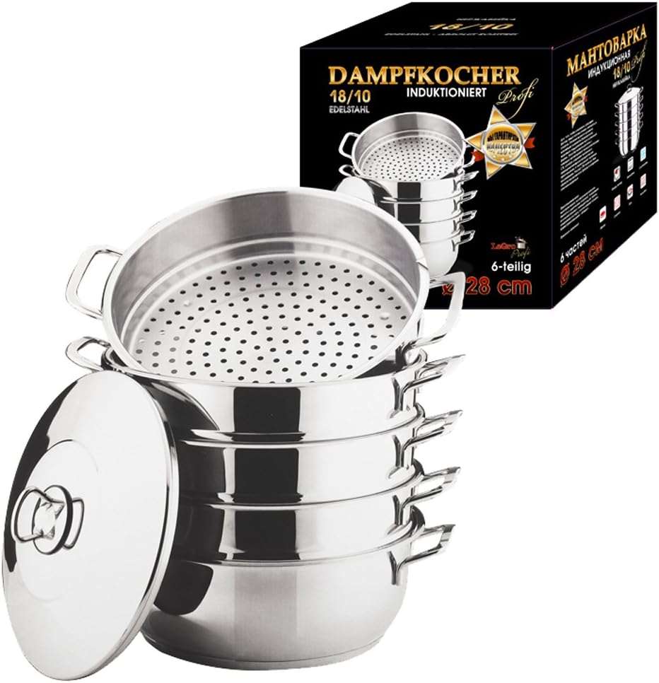 Olymp Griffe Mantowarka Dampfgarer-Set aus Edelstahl 18/10 (optional 28 cm) – Bild 2