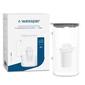Wessper Glas-Wasserfilterkanne mit ...