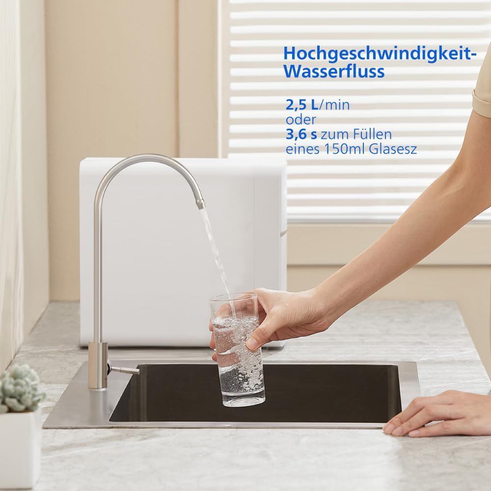 Philips Wasser-Mikrofiltrationssystem, verbesserter Wassergeschmack, langlebiger Filter, kompaktes Design und einfache Installation – Bild 4