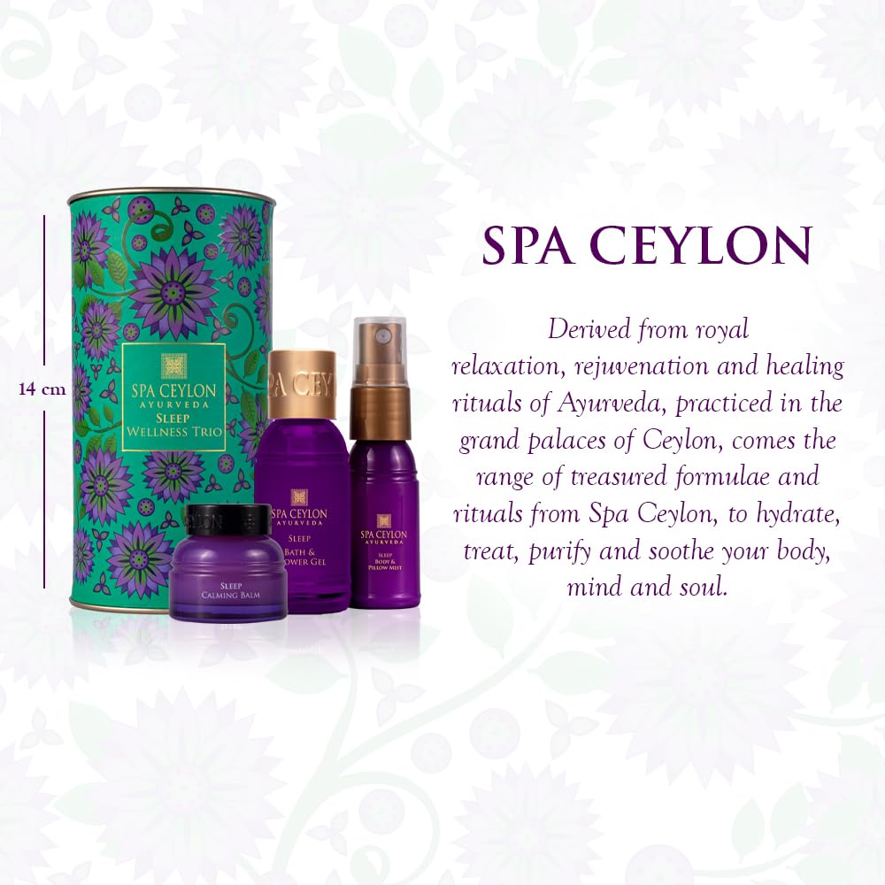 SPA CEYLON Sleep Wellness Trio Set mit Duschgel, Körpercreme & Balsam für erholsame Nächte, Aromatherapie-Geschenkset, beruhigend & vegan – Bild 3