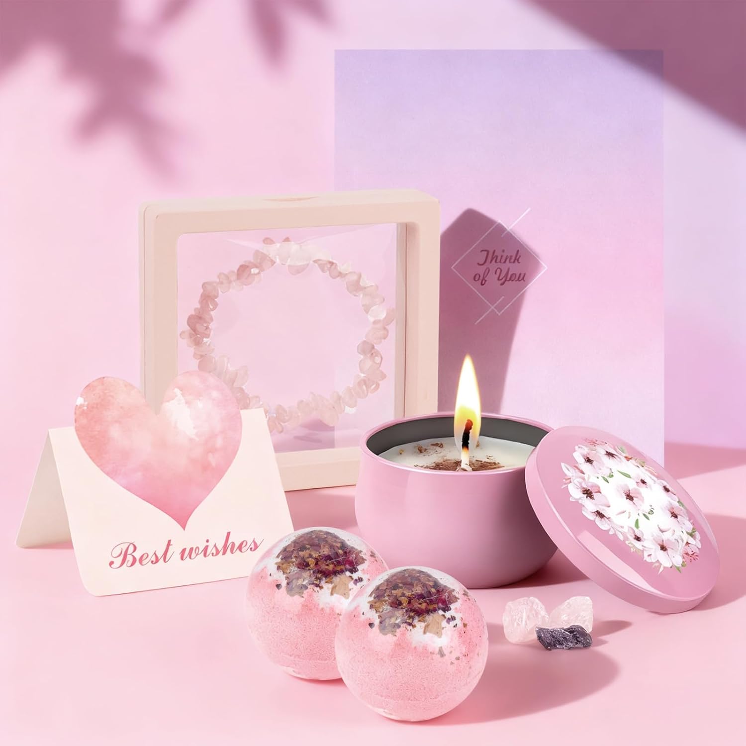 Muttertagsgeschenk für Mama – Geschenkset Damen Wellness-Set, Geburtstagsgeschenk für Mutter, Muttertagsgeschenk für Sie, Frau, Oma, 10-teiliges Spa-Set mit Thermobecher, Kerze, Badebomben – Bild 6