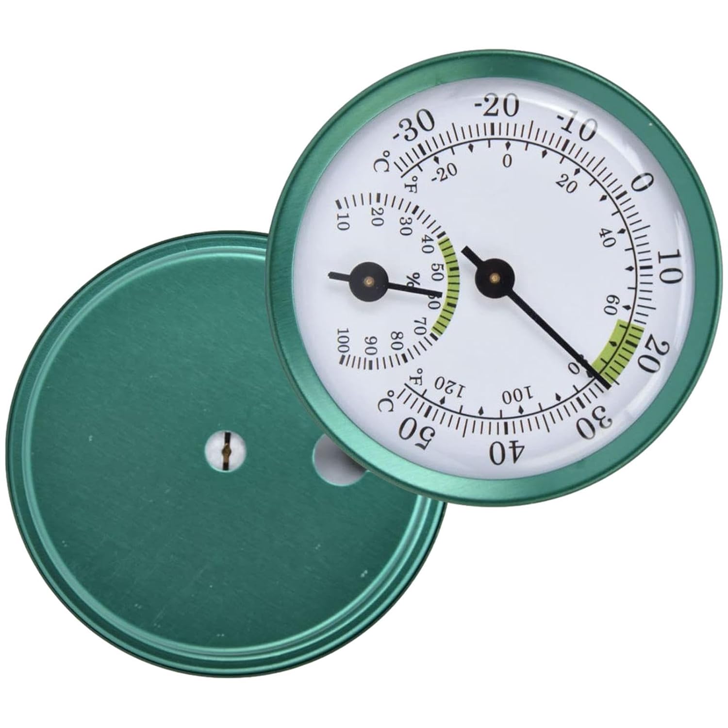 Außen-Terrassenthermometer – Luftfeuchtigkeits-Hydrometer für Zuhause, Doppel-Hand-Hygrometer, kabelloses Wandthermometer, Schimmeltest-Set, Innen-Humidor-Feuchtigkeitsmonitor