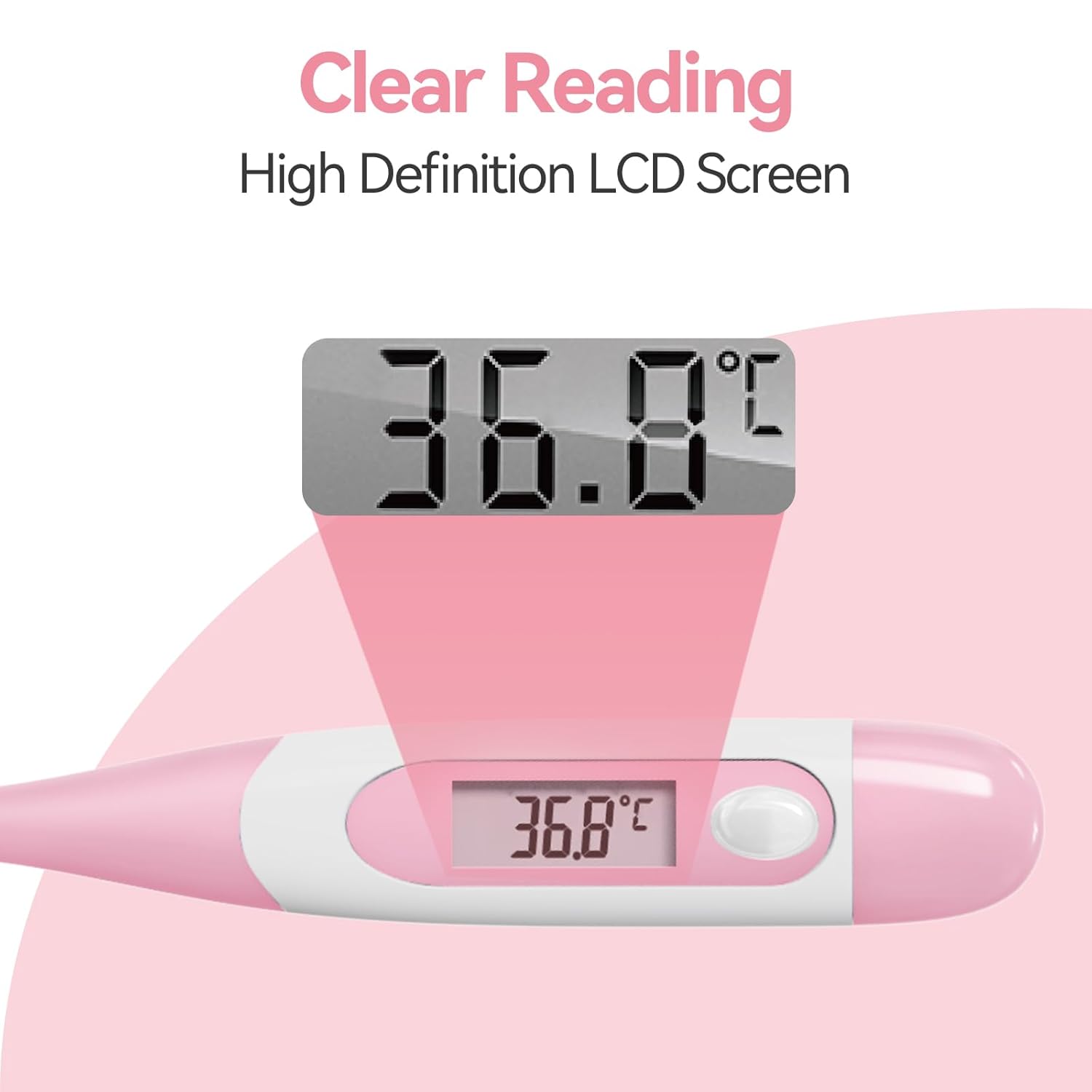 Snomd Digitales Fieberthermometer für Erwachsene und Kinder, medizinisches Thermometer mit Fieberalarm und flexibler Spitze – Bild 3