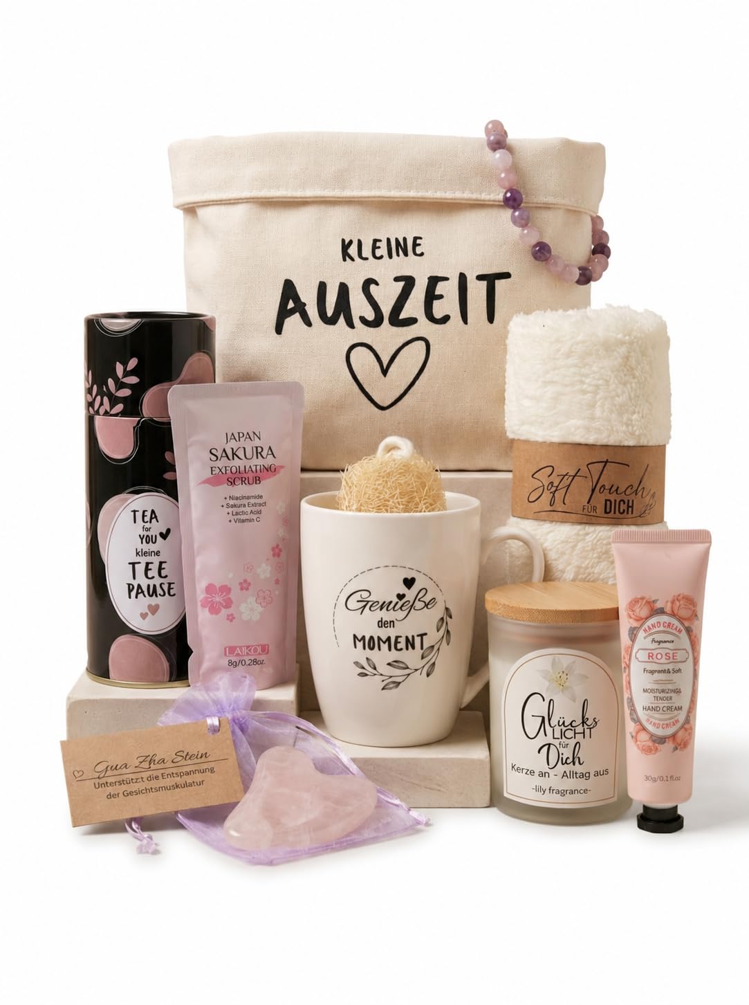 Wellness-Geschenkkorb für Frauen, Geschenkset Frau, kleine Auszeit, Geschenk Frau in Geschenktüte, Wellness-Geschenk, Geschenke für Freundin, Geburtstagsgeschenk für Frauen, Entspannungsgeschenk