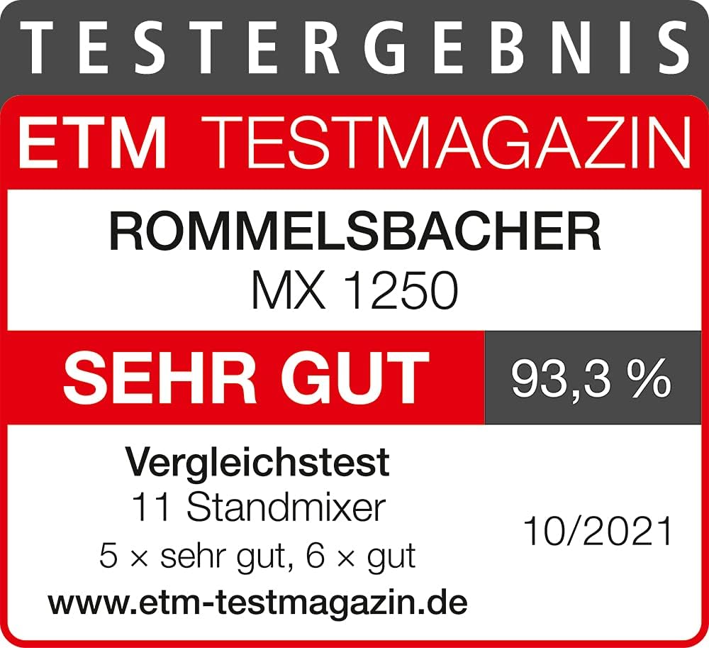 ROMMELSBACHER MX 1250 Mixer, 1200 Edelstahl, 1,75 Liter – Bild 8
