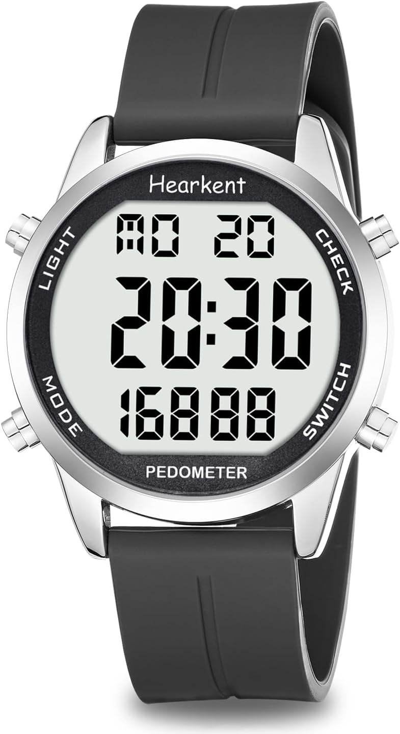 Schrittzähler Uhr Herren Ohne App und Handy,Großen Ziffern Digitaluhr,30M Wasserdicht,Fitness Tracker Fitnessuhr mit Schrittzähler Kalorienzähler