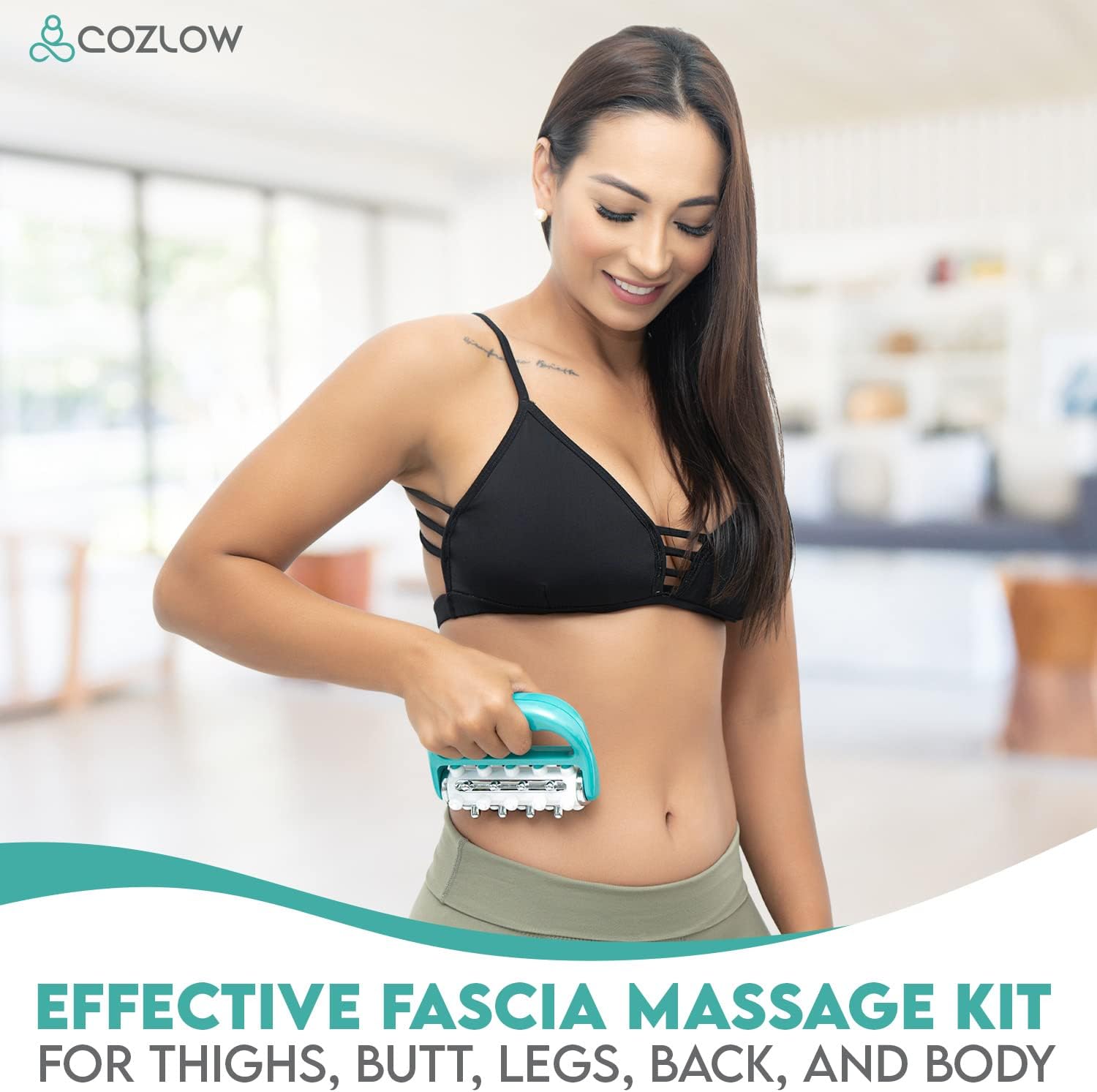 3-in-1-Faszienrollen-Set, hilft, das Auftreten von Cellulite zu reduzieren und fördert die Durchblutung, Faszienmassagegeräte für Oberschenkel, Hüften, Arme und Körper von Cozlow – Bild 3