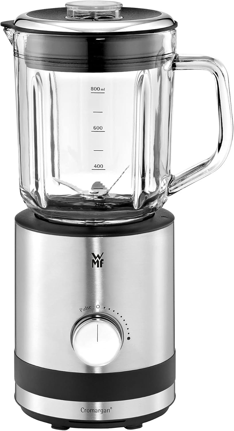 WMF Kitchen Nminis Kompaktmixer, 0,8 l, 400 Watt, Glaskanne, Cromargan Matt/Silber