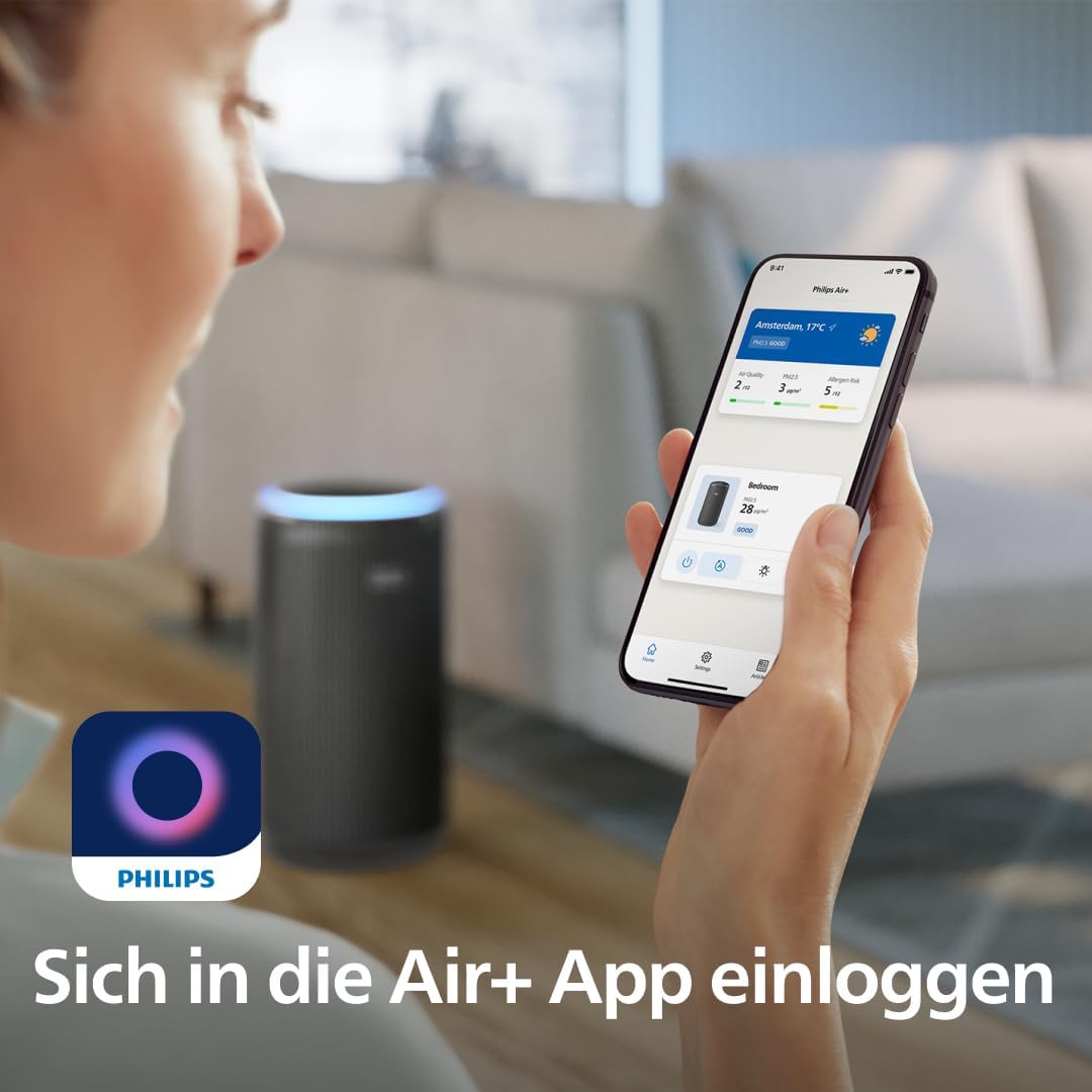 Philips Luftreiniger Serie 4200, HEPA NanoProtect – Doppelter Aktivkohlefilter, CADR 600 m³/h für 156 m², besonders leise, intelligent und energieeffizient (AC4221/11) – Bild 7