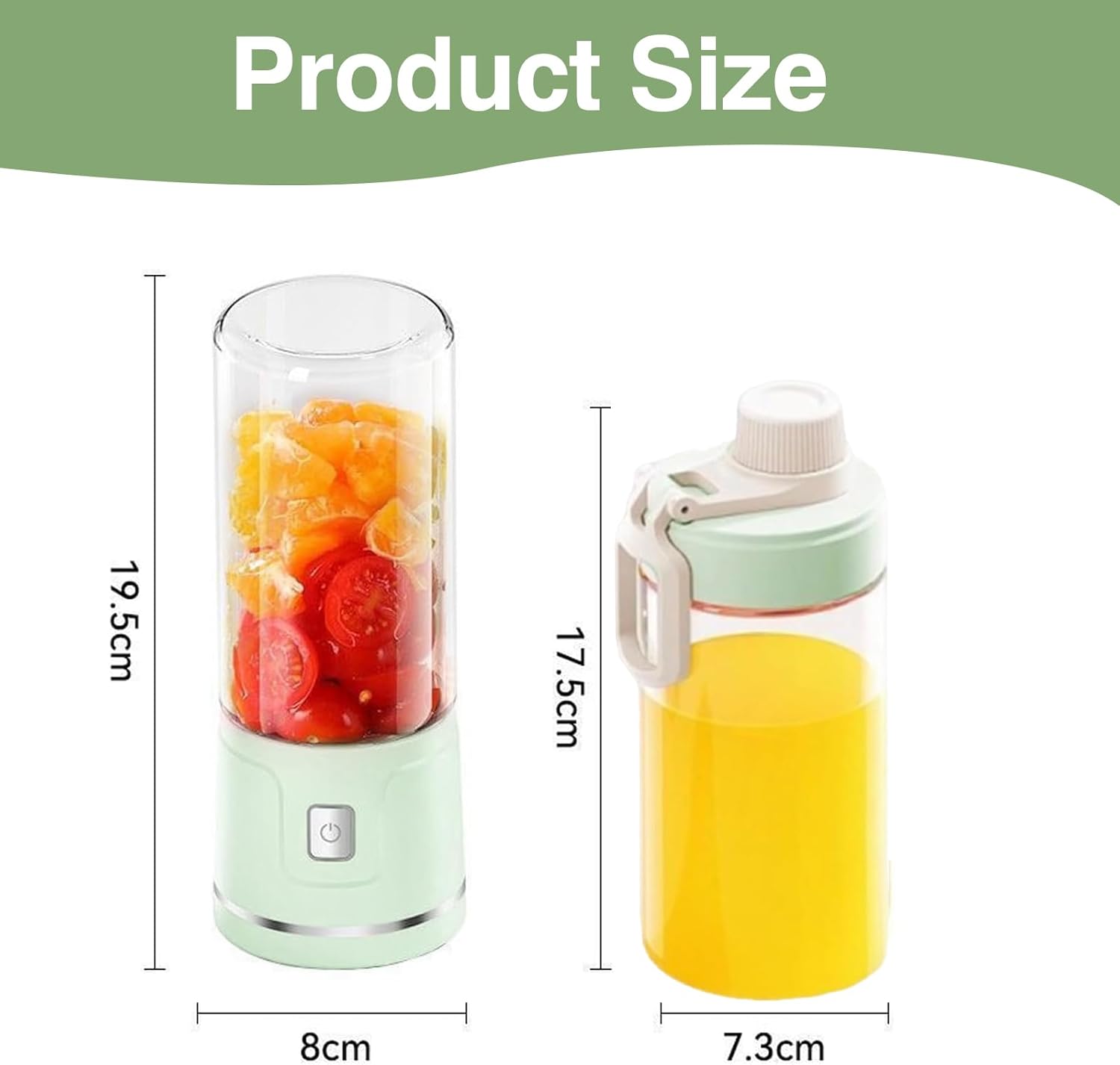 Tragbarer USB-Smoothie-Mixer mit 450-ml-Glasbecher: Perfekter Mini-Mixer für frische Säfte, Shakes, Smoothies und Babynahrung unterwegs – Bild 3