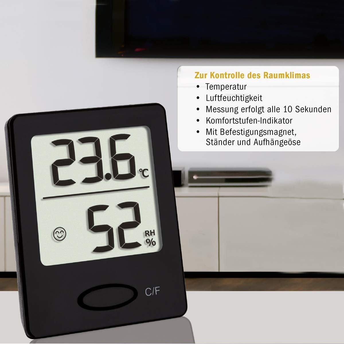 TFA Dostmann Digitales Thermo-Hygrometer 46 x 18 x 59 cm, 30.5041.01 – Bild 6