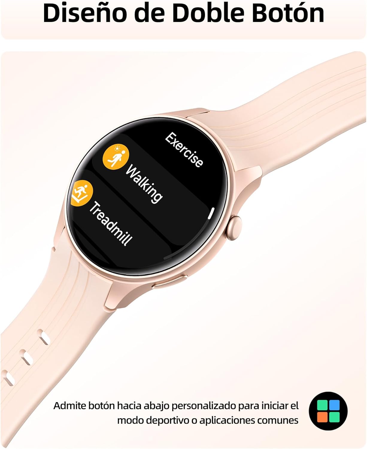 Parsonver Smartwatch mit GPS, Fitnessuhr mit Bluetooth-Telefonfunktion, 100+ Sportmodi, Herzfrequenz, Schlaf, Stress, SpO2, IP68 wasserdicht, Smartwatch für Android und iPhone (Roségold, 43 mm) – Bild 8