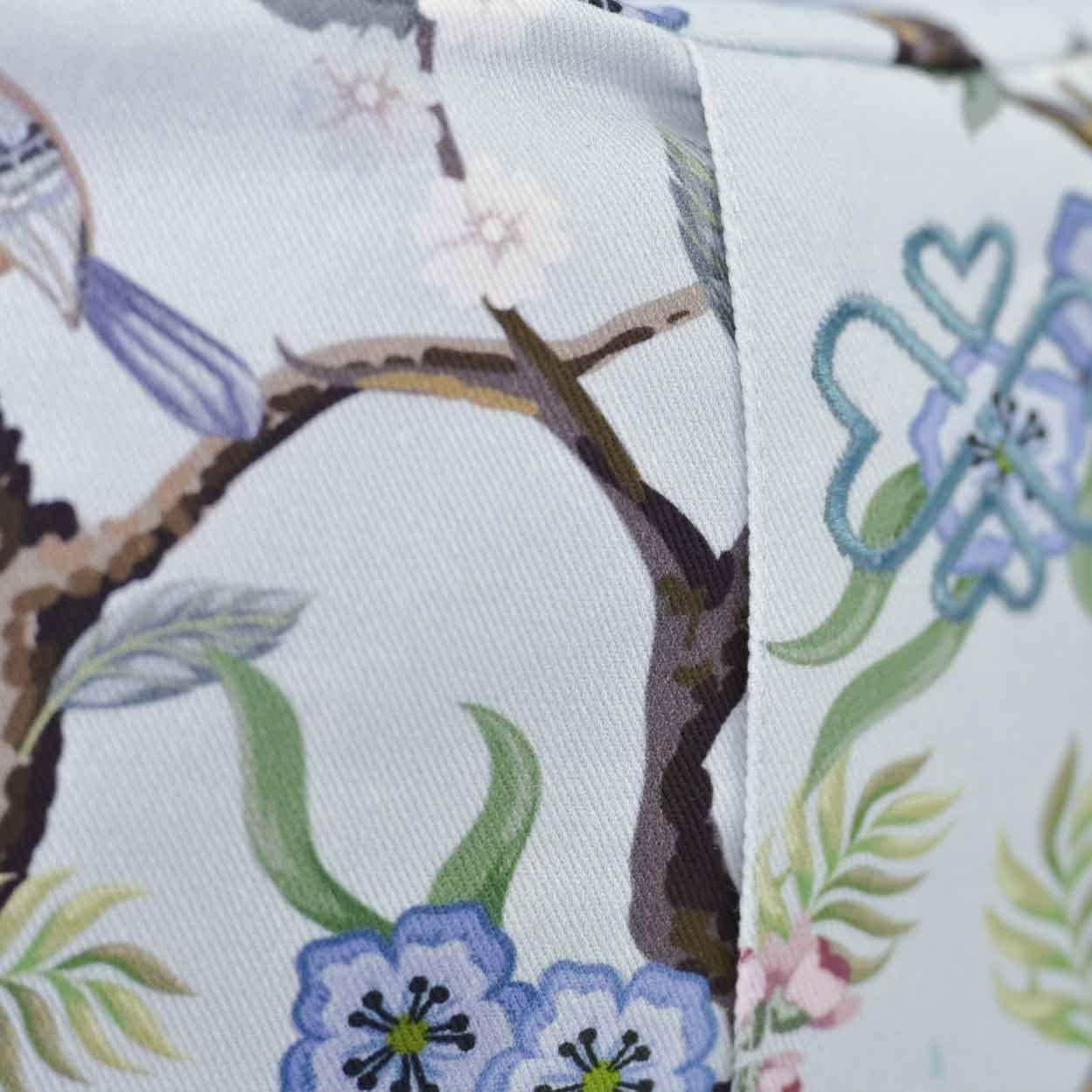 Love Generation Meditationskissen, Yogakissen, rund, Durchmesser 30 cm, verstellbare Sitzhöhe bis 15 cm, waschbarer Baumwollbezug, Füllung aus Buchweizenaufstrich (Blütenvögel). – Bild 5