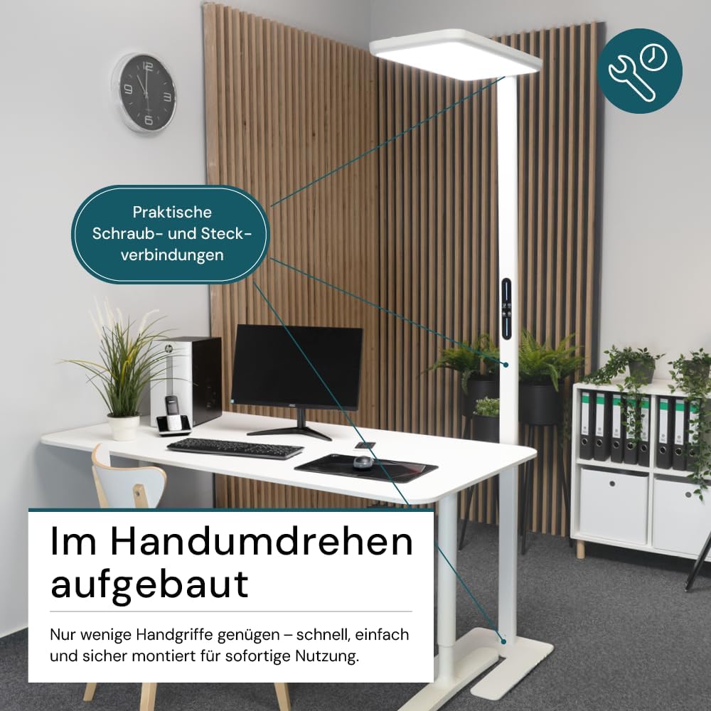 LUXULA LED-Büro-Stehleuchte, dimmbar, CRI>98 Vollspektrum, UGR – Bild 7