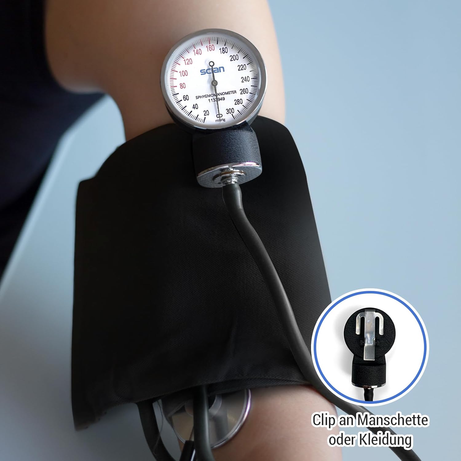 SCIAN Manuelles Blutdruckmessgerät mit Stethoskop – Aneroid-Blutdruckmessgerät zur Messung am Oberarm, medizinische Versorgung mit Tragetasche für Krankenschwester, Arzt, ältere Erwachsene (schwarz) – Bild 5