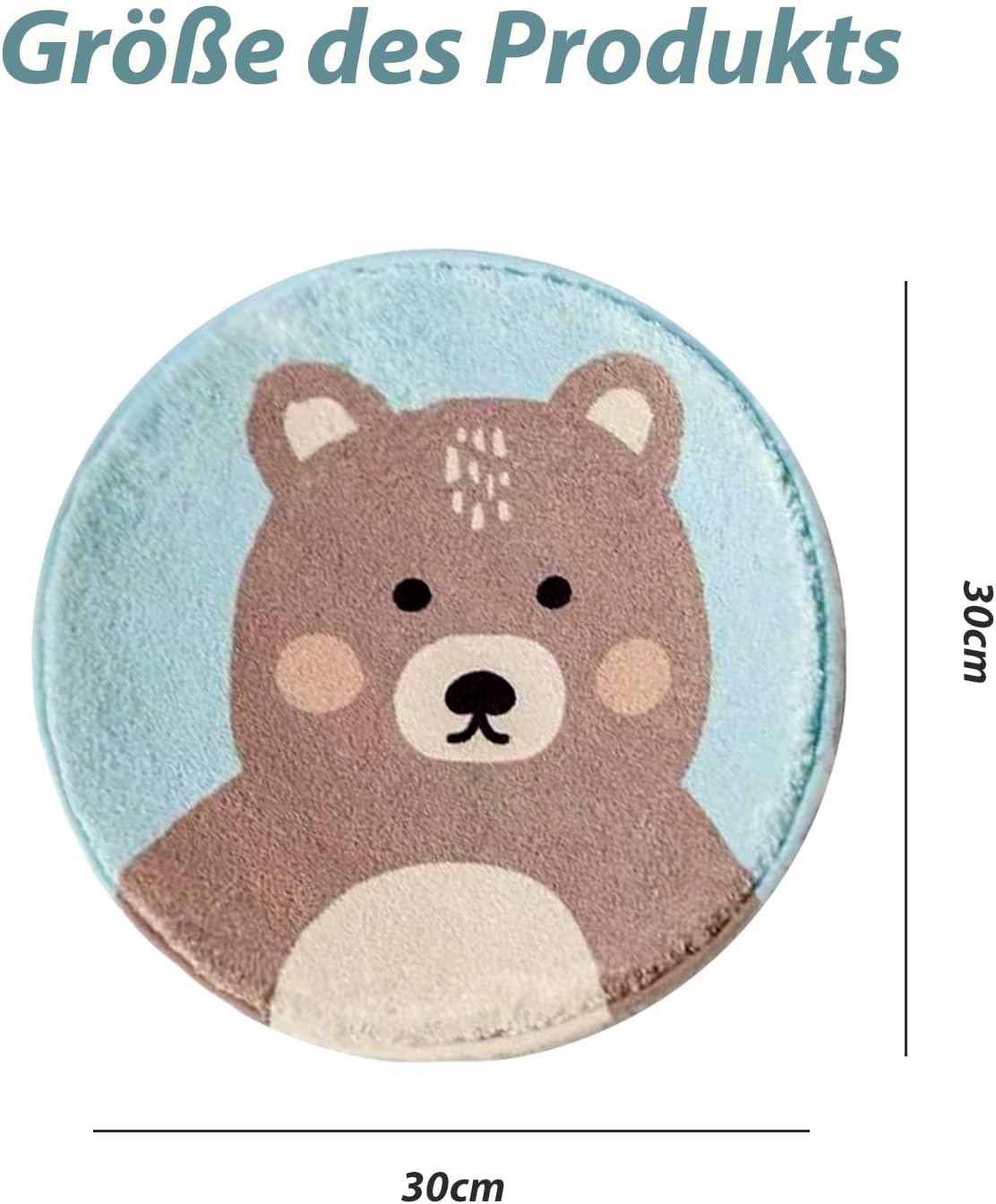 2er Set Kindersitzkissen, runde Stuhlkissen mit rutschfesten Einlagen, Bodenkissen, Tiersitzkissen, Stuhlkissen für drinnen und draußen, 30 x 30 cm (Standard) – Bild 7