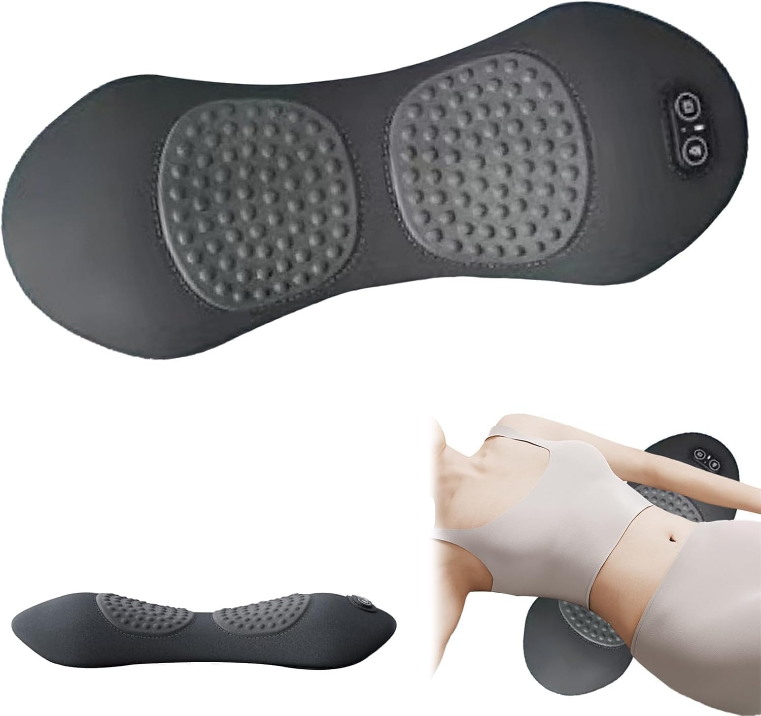 Elektrisches Lendenmassagegerät, 3-in-1-Rückenmassagegerät, Rückenmassagegerät mit Wärme, Vibration und Dehnung, Massagegerät für den unteren Rücken, fördert die Entspannung von Taille und Rücken