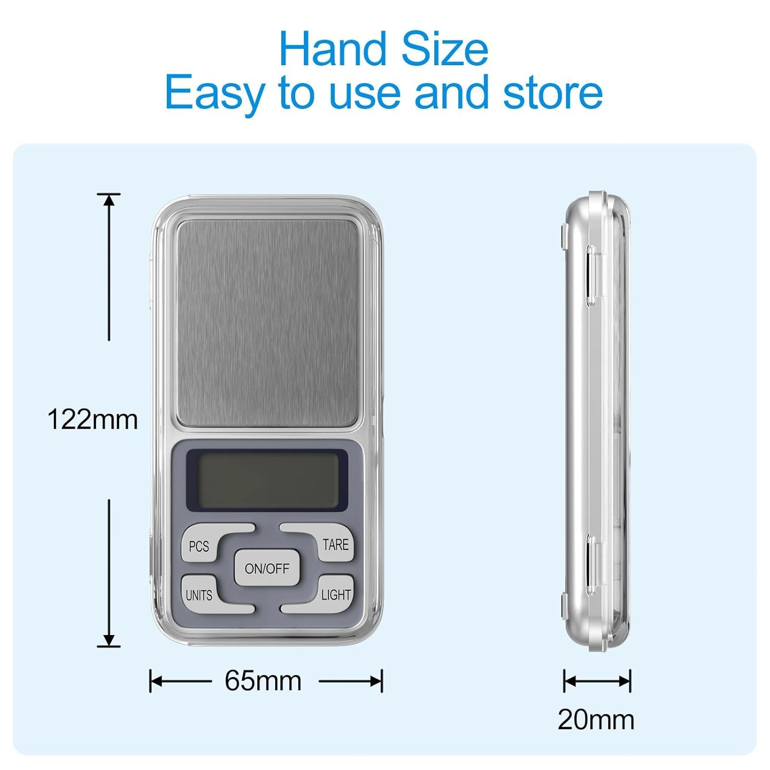 Gvolatee Digitalwaage Hochpräzise 500g / 0,01g Küchenwaage Digitale Lebensmittelwaage Edelstahl Haushaltswaage mit LCD-Display und Tarafunktion Taschenwaage für Schmuck, Lebensmittel, Kaffee – Bild 2