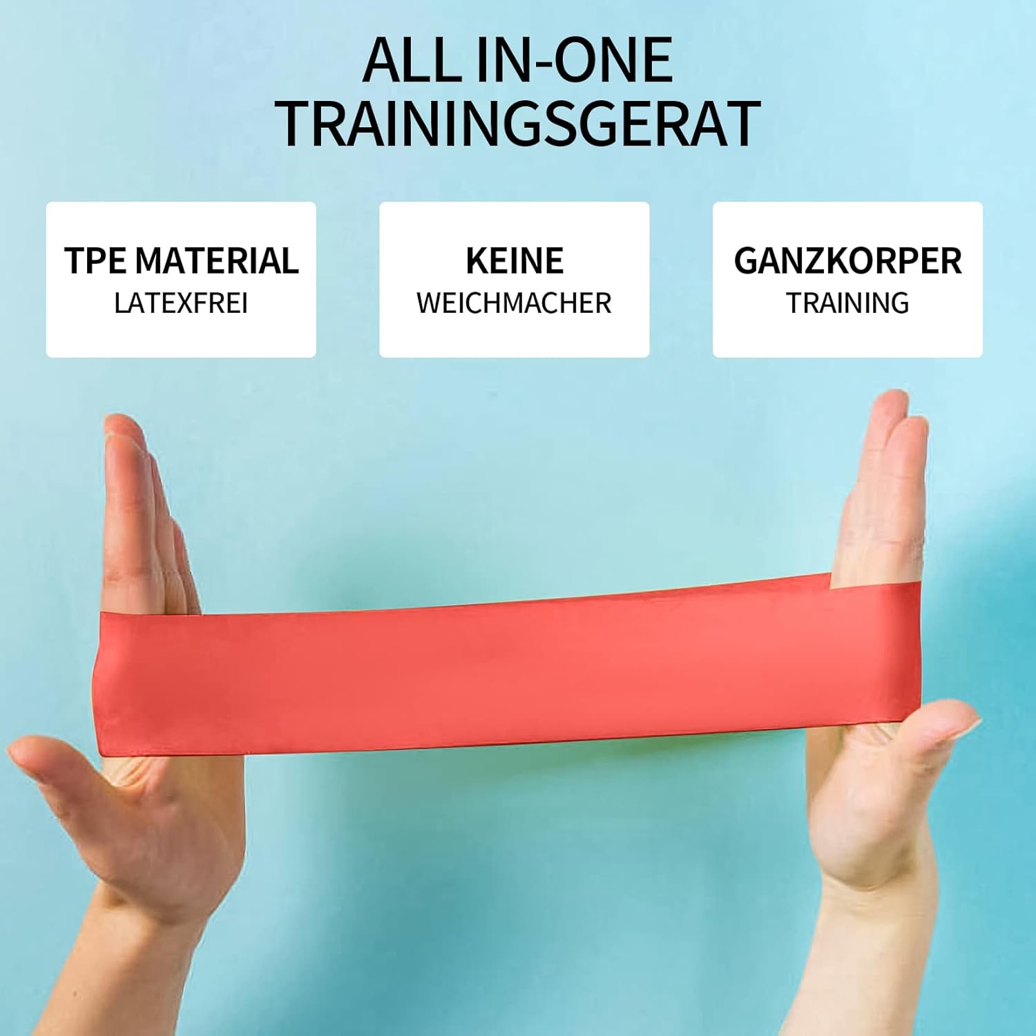 5 Stück Widerstandsbänder, Widerstandsbänder, Fitnessbänder, Widerstandsbänder mit 5 verschiedenen Widerstandsstufen, zum Dehnen von Yoga, mit Tragetasche und Anleitung (evtl. nicht in deutscher Sprache) – Bild 4