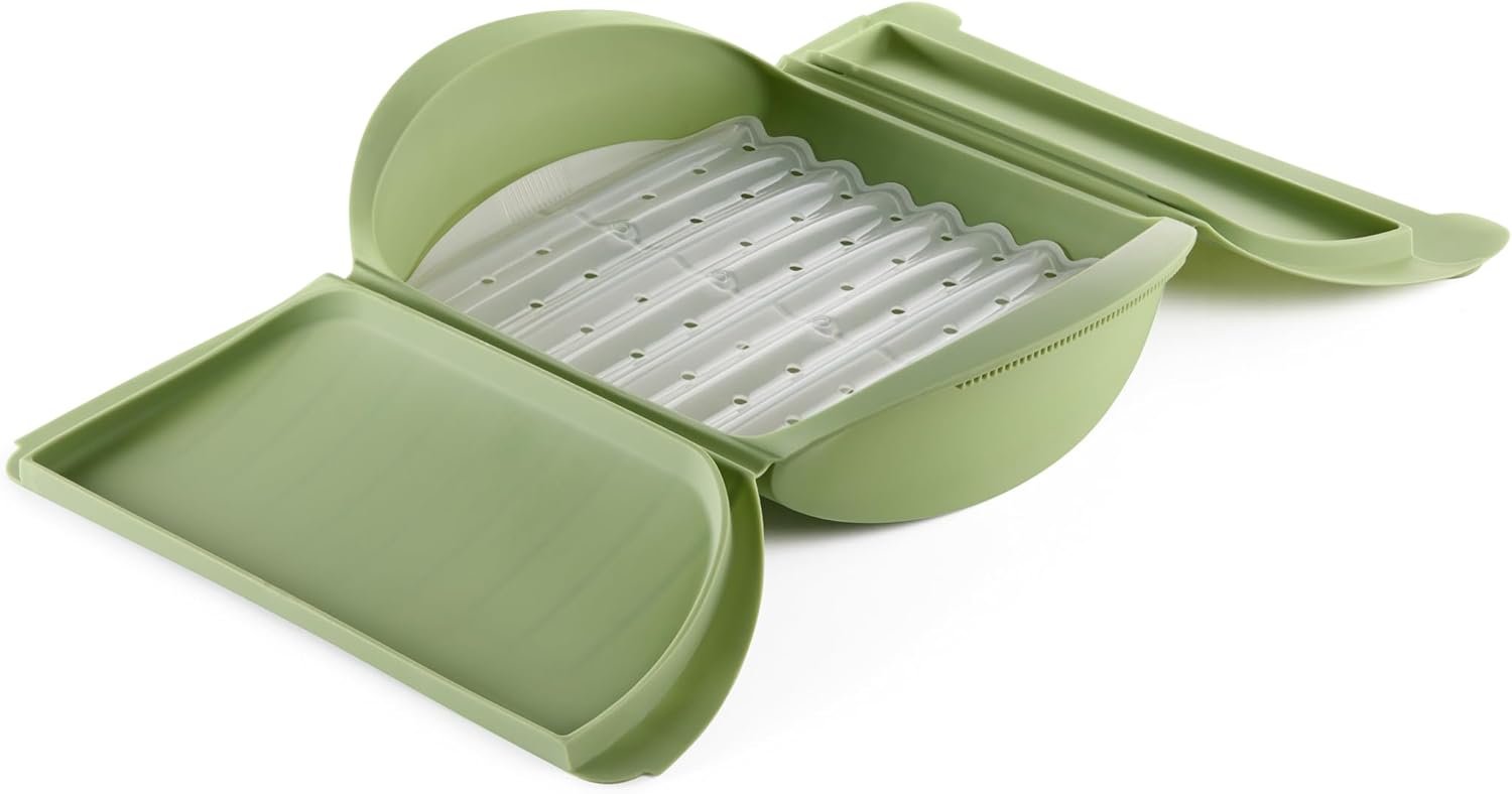 Lékué Silikon-Dampfgarer mit Ablage für 3,4 Portionen – Bild 10
