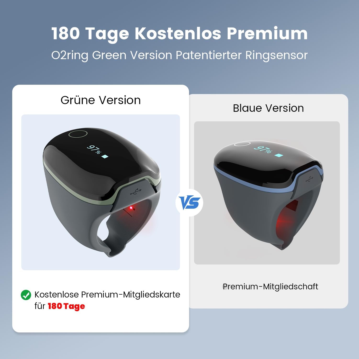 ViATOM O2ring Bluetooth Oximeter, Pulsoximeter Fingertip für kontinuierliche Überwachung Nachts, Schlafoximeter zur Messung von SpO2 & Herzfrequenz (Erweiterte Funktionen) – Bild 4
