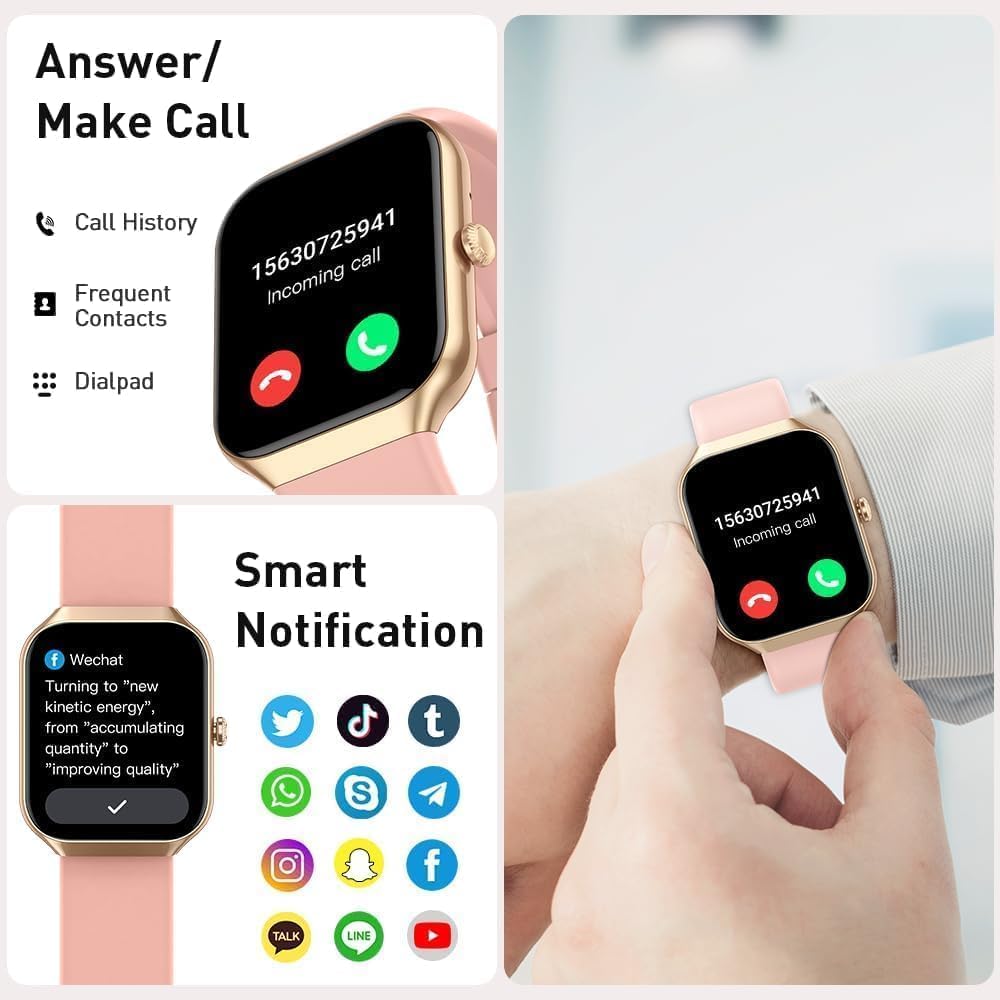 Smartwatch Damen Herren 1,96 Zoll HD 2026 Fitnessuhr Smartwatch mit Telefonfunktion, 115+ Sportmodi Schrittzähleruhr, Herzfrequenz-SpO2-Schlafmonitor, IP68 wasserdichte Sportuhr für Android iOS – Bild 4