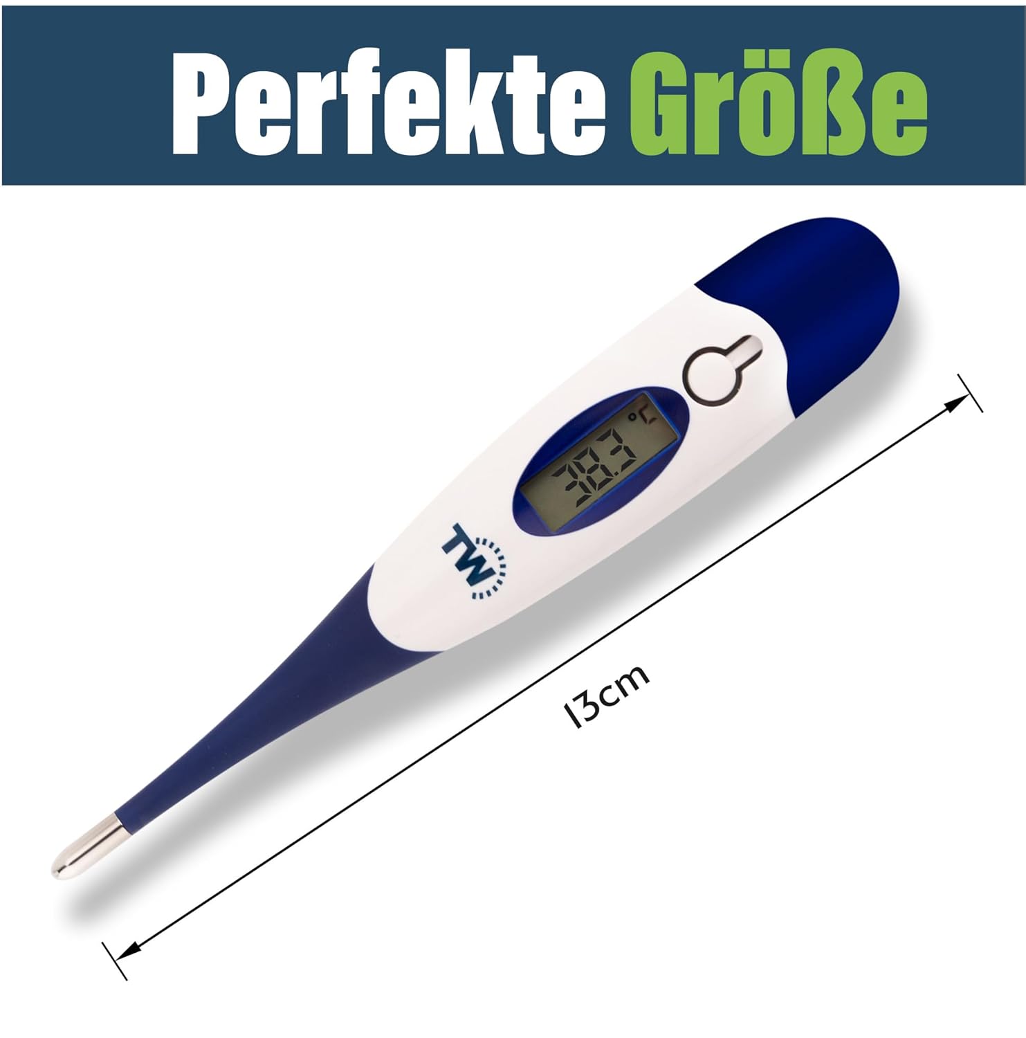Digitales Tierhalter-Thermometer für Hunde, Katzen, Pferde, Tierärzte, flexibler Temperaturfühler, inklusive Tierarzttabelle – Bild 2