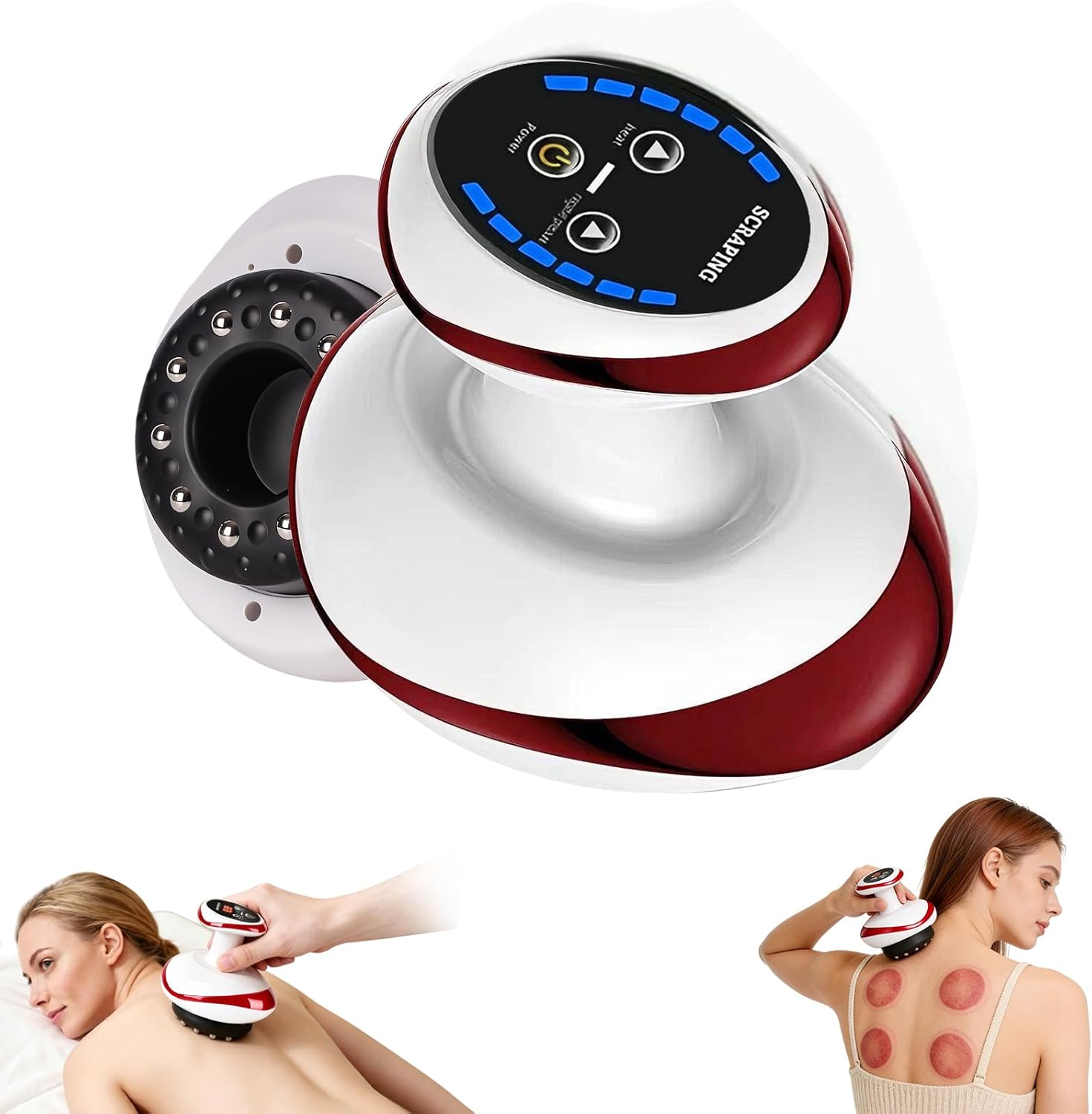 4-in-1 elektrisches GuaSha-Massagegerät – 6 Stufen Anti-Cellulite-Gerät, elektrisches Schröpfgerät mit Wärmefunktion, kabelloses Design-Vakuum-Massagegerät, Schröpfmassagegerät für eine bessere Durchblutung