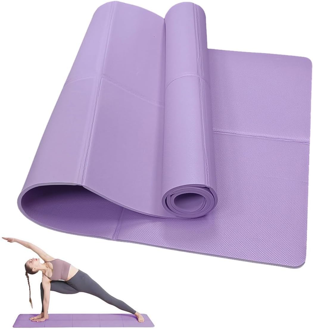 Faltbare Reise-Yogamatte, 6 mm, rutschfeste, leichte EVA-Übungs-Pilates-Fußmatte für Yoga, Pilates, Heimtraining und Bodenübungen, 173 x 61 cm