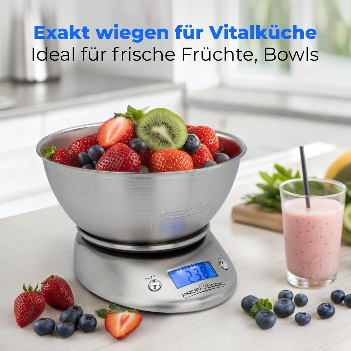 ProfiCook PC-KW 1040 Digitale Küchenwaage aus Edelstahl – Bild 6