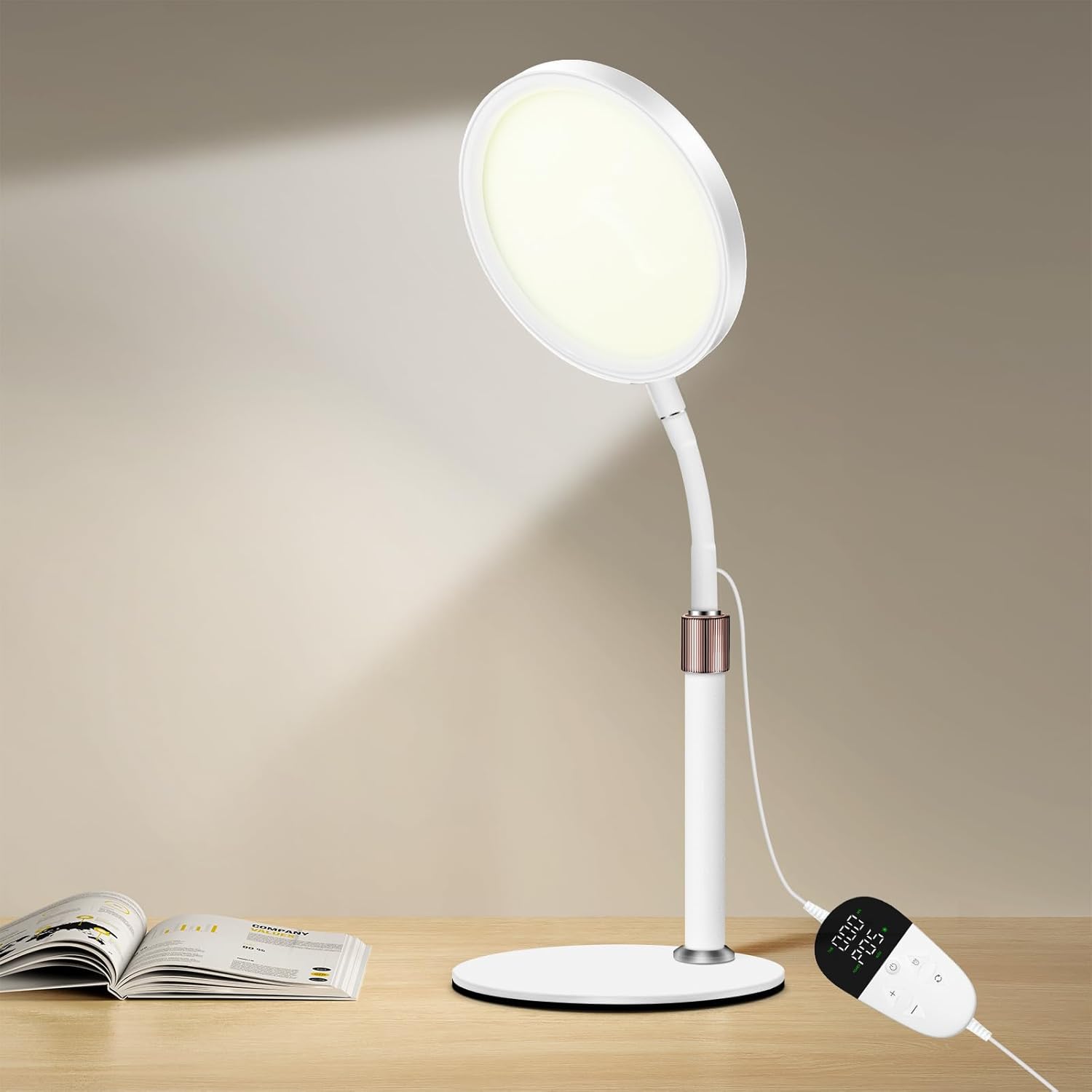 SAD Lamp – UV-freie Lichttherapielampe mit 10.000 Lux, 3 Farbtemperaturen, 9 Helligkeitsstufen & 15/30/45 Min. Timer – Tageslichtlampe zur Stimmungsaufhellung