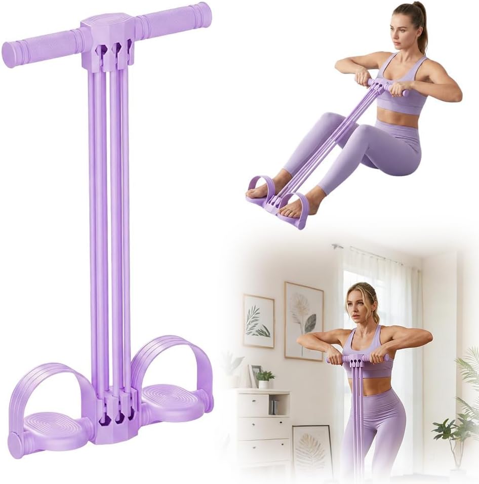 Widerstandsbänder, 2026 Widerstandsband mit Griff, Fußzugband, 6 Röhren, Widerstandsbänder, Fitnessband, Bauchtrainer, Ganzkörpertrainer für Beintrainer, Fitness, Yoga