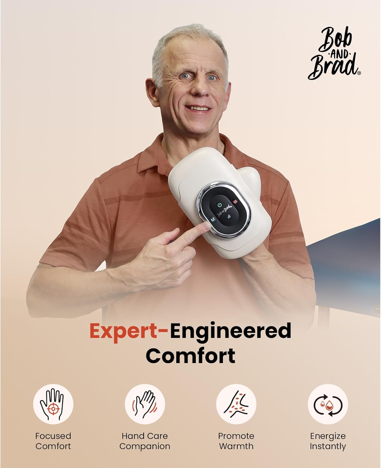 BOB AND BRAD Handmassagegerät mit Wärme und Kompression, elektrisches Handmassagegerät für Arthritis und Karpaltunnelsyndrom, Schmerzlinderung und Entspannung für Zuhause/Büro, Geschenke für Männer und Frauen – Bild 5