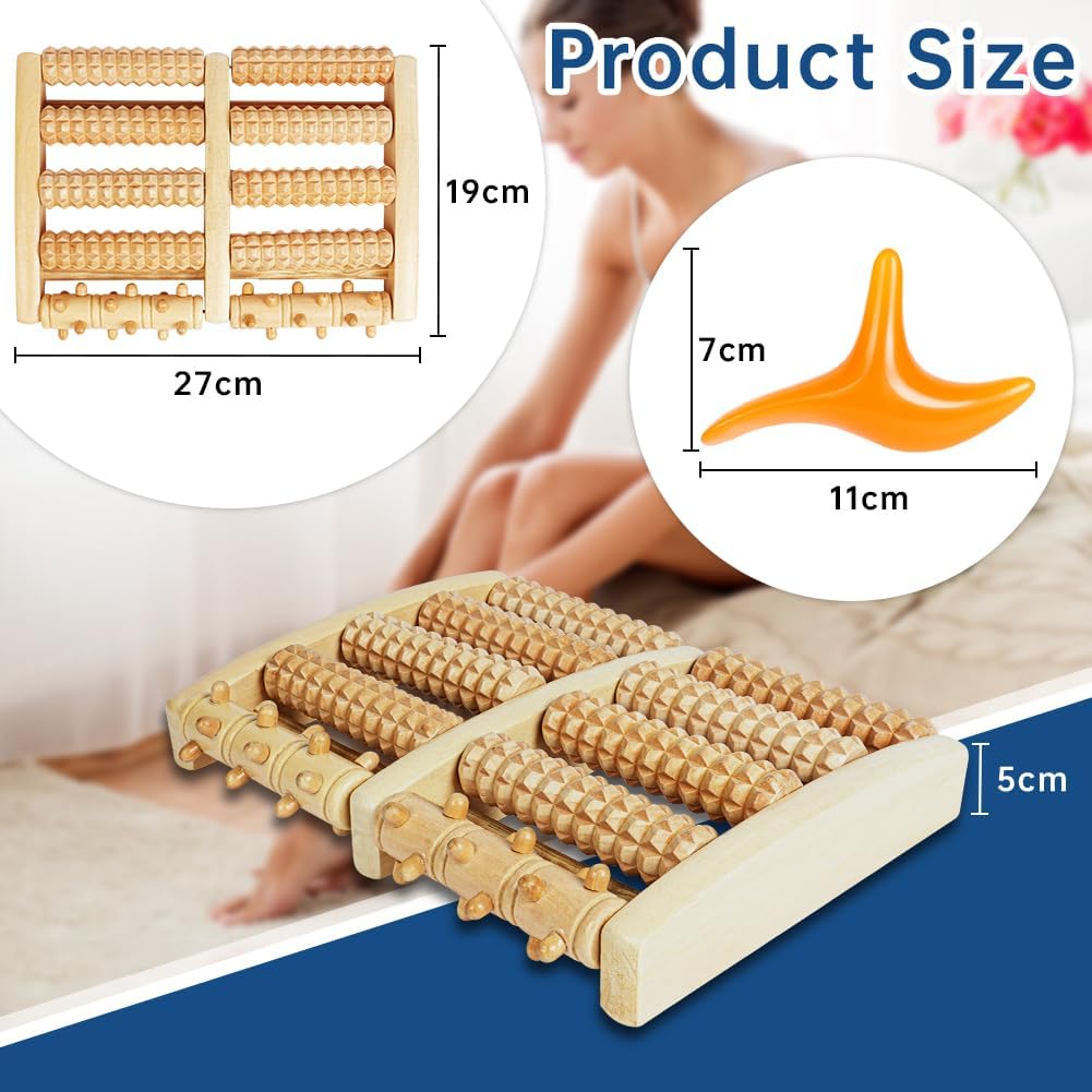 ACWOO Fußmassageroller aus Holz, Fußmassagegerät, Holzroller Fußmassage, Fersensporn-Massagegerät für Füße, Durchblutungsförderndes Fußmassagegerät, Fußroller, Stressabbau, Entspannung – Bild 4
