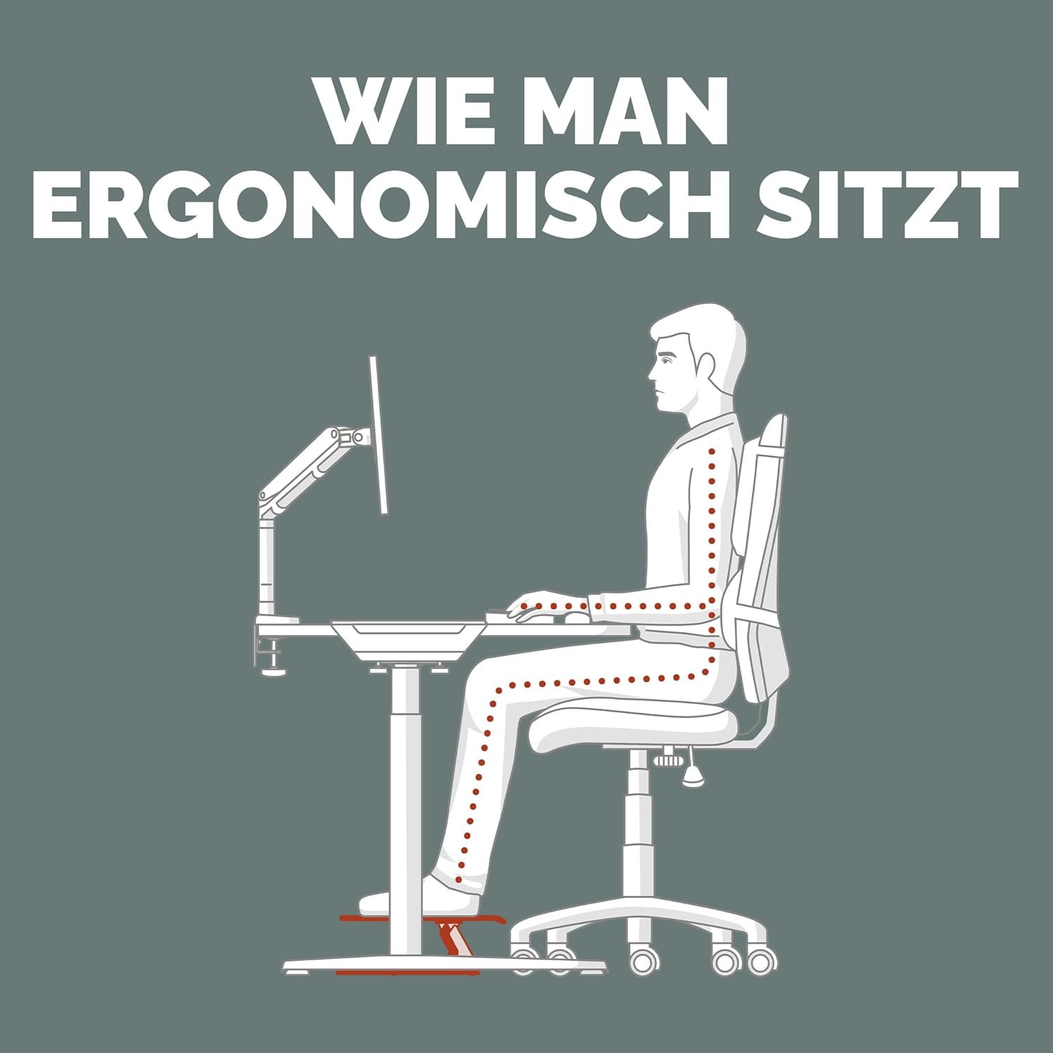 Fellowes Everyday Plus Fußstütze – Ergonomische Fußstütze mit rutschfester Unterseite – Ideal für unter dem Schreibtisch – Fußstützenhocker für Büro oder Zuhause – Verbessert den Sitzkomfort – Schwarz – Bild 8